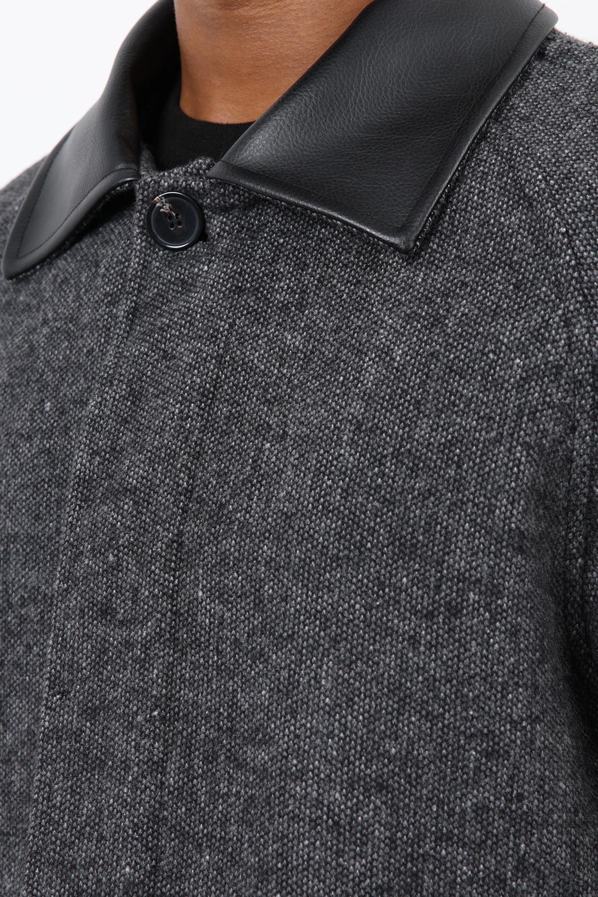 Antioch-Siyah Kontrast Yaka Erkek Kaban-Kaban-7-Milagron.com