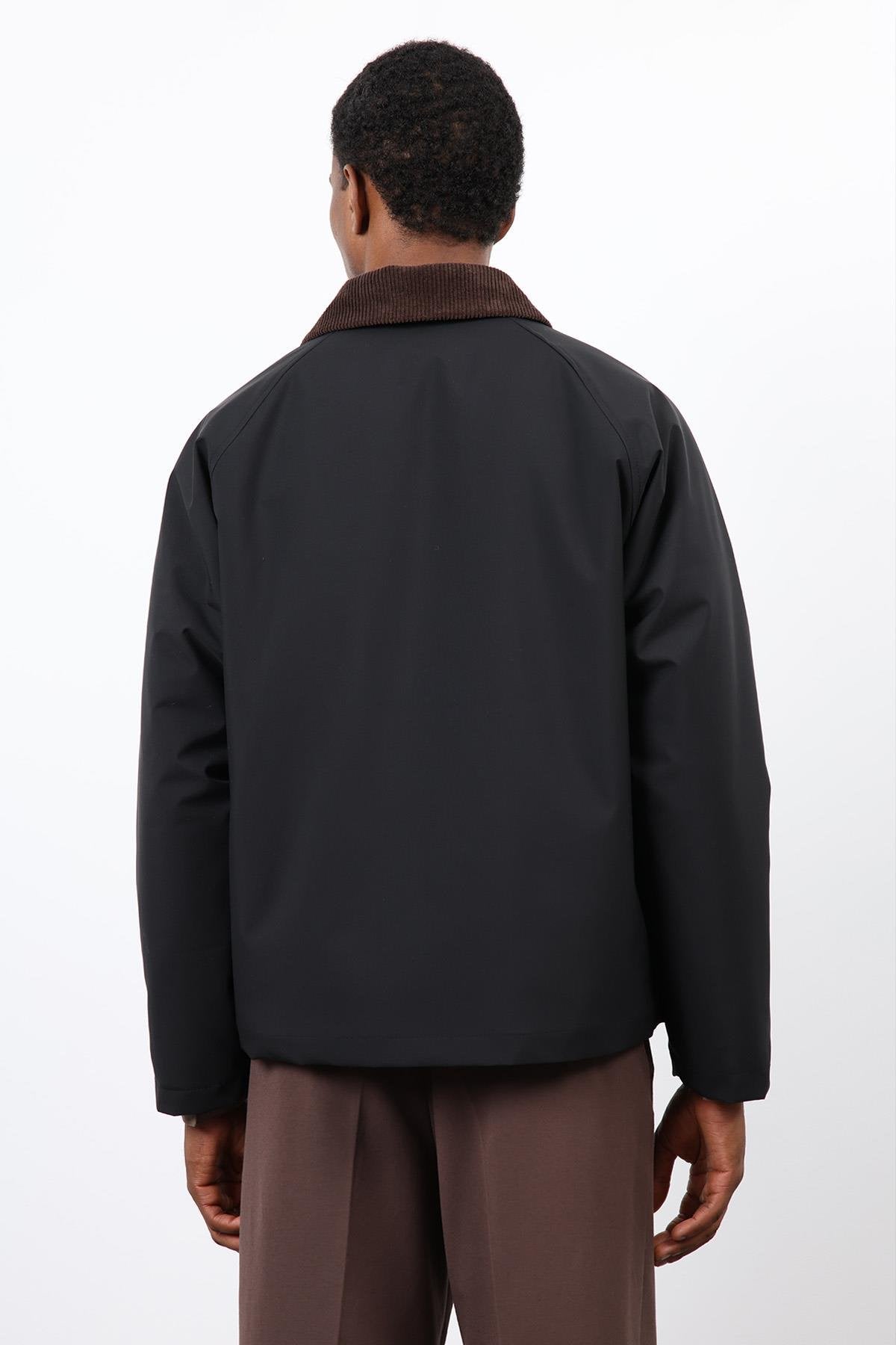 Antioch-Siyah Kontrast Yaka Erkek Mont-Mont-9-Milagron.com