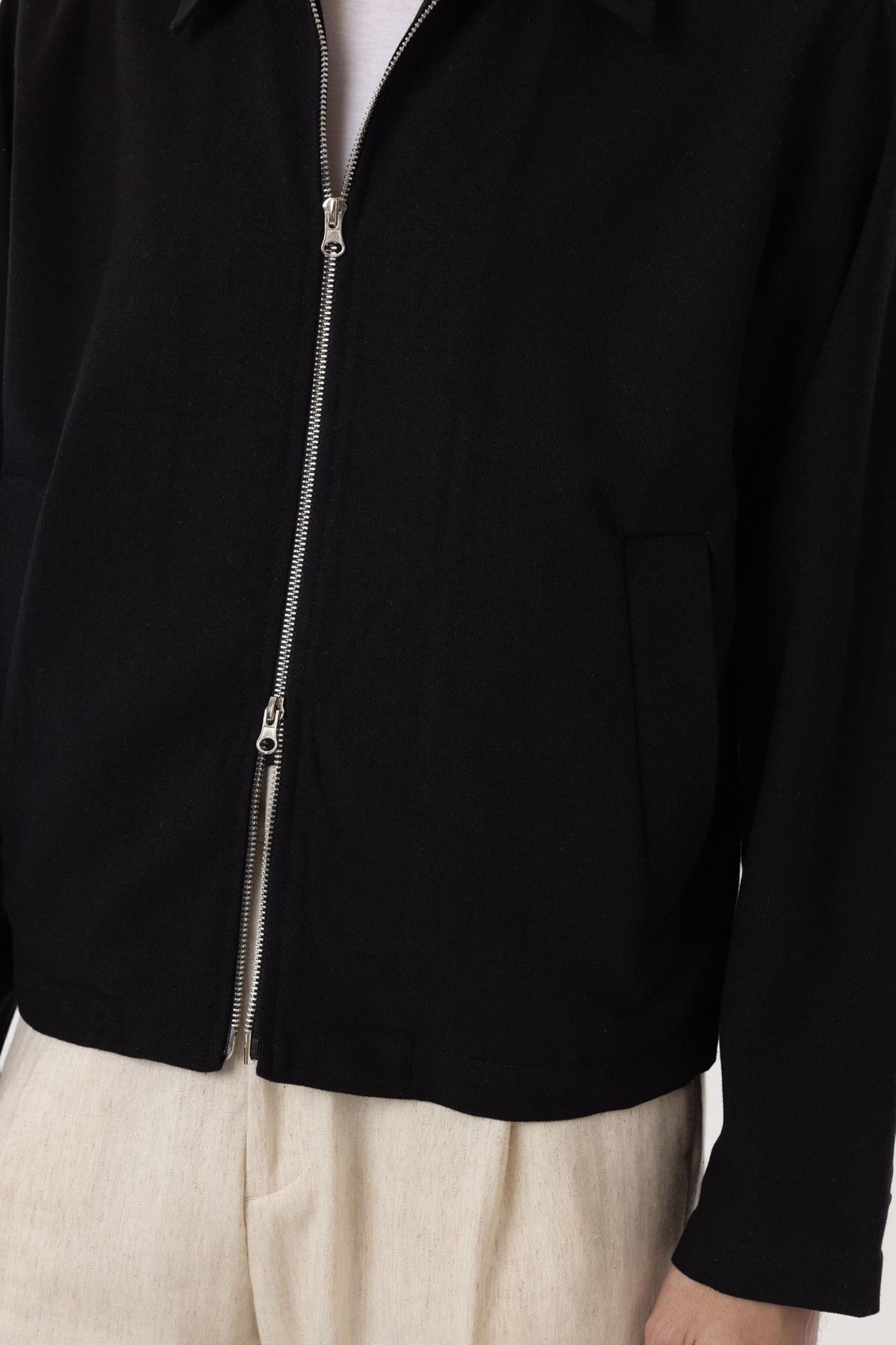 Antioch-Siyah Mevsimlik Relax Fit Erkek Mont-Mont-4-Milagron.com