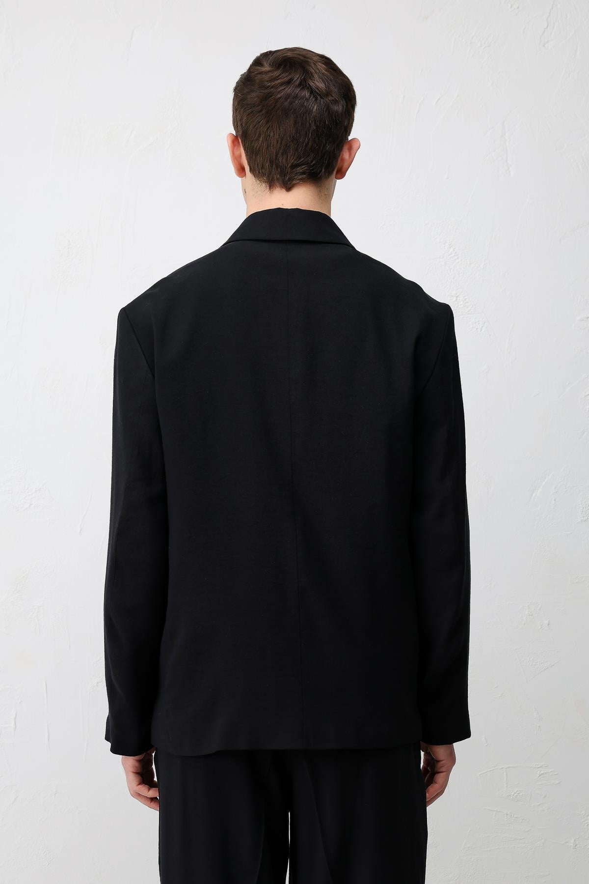 Antioch Siyah Modal Karışımlı Relaxed Fit Erkek Blazer Ceket