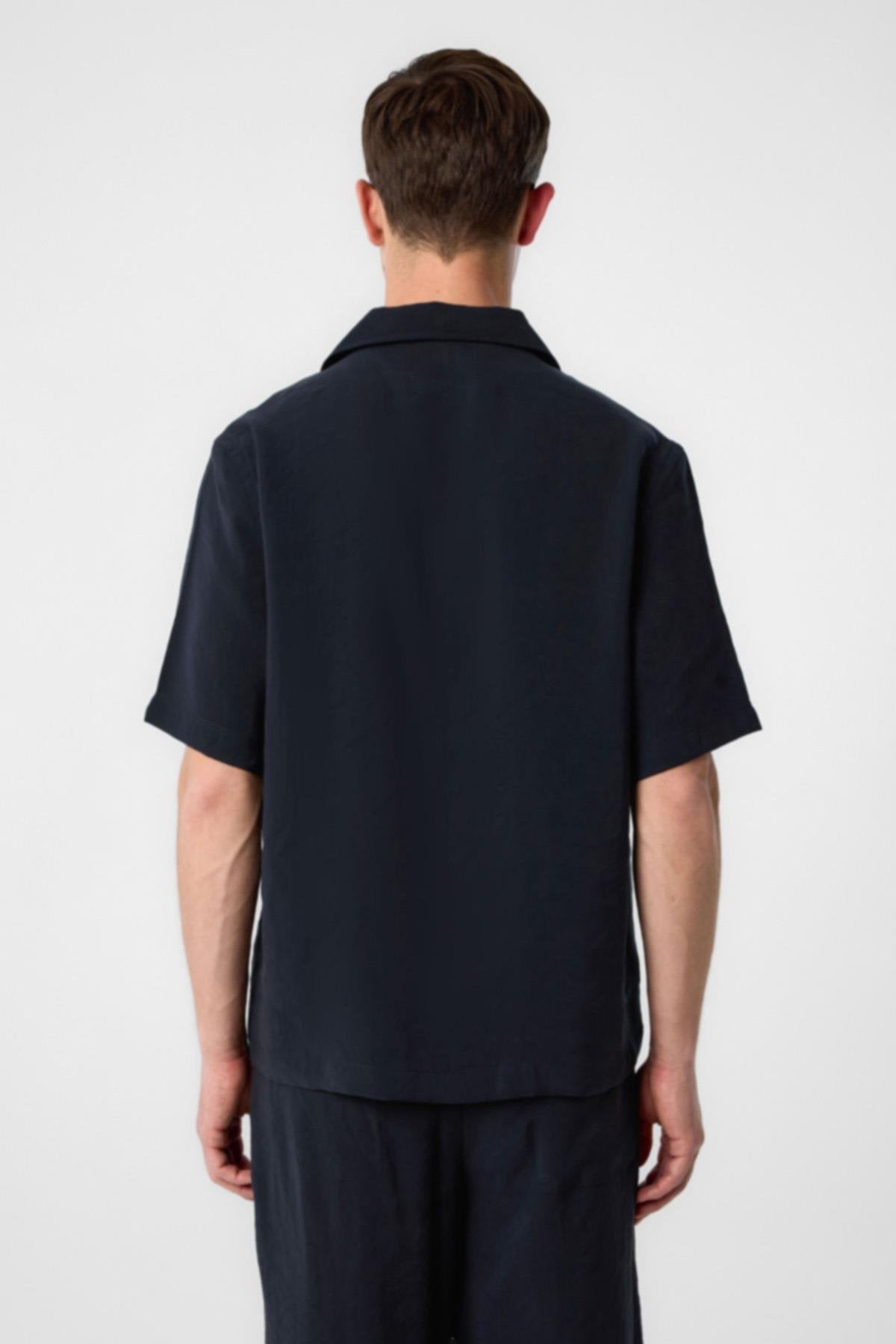 Antioch-Siyah Modal Kumaş Erkek Gömlek-Gömlek-5-Milagron.com