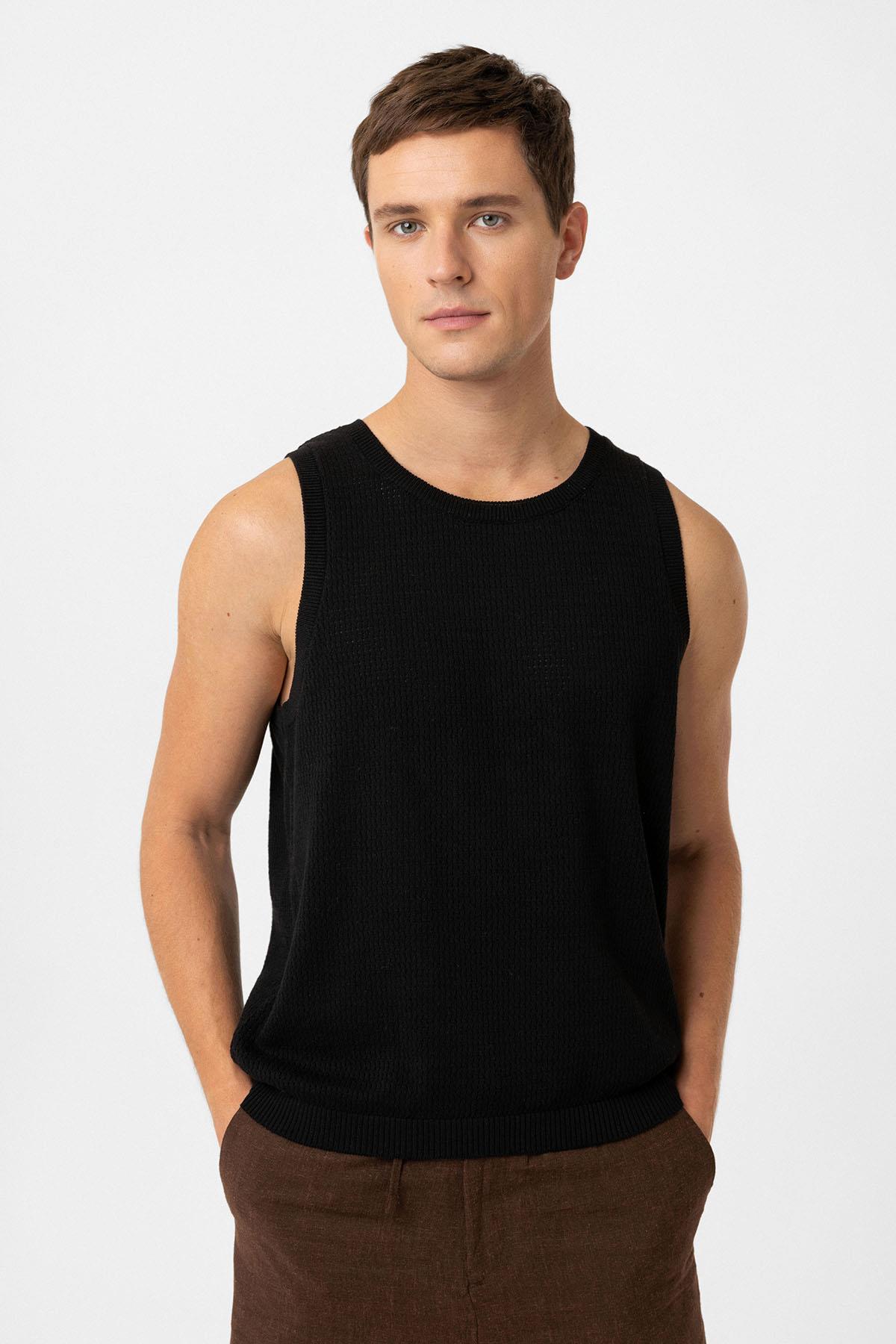 Antioch-Siyah Örme Dokulu Erkek Atlet-Atlet-1-Milagron.com