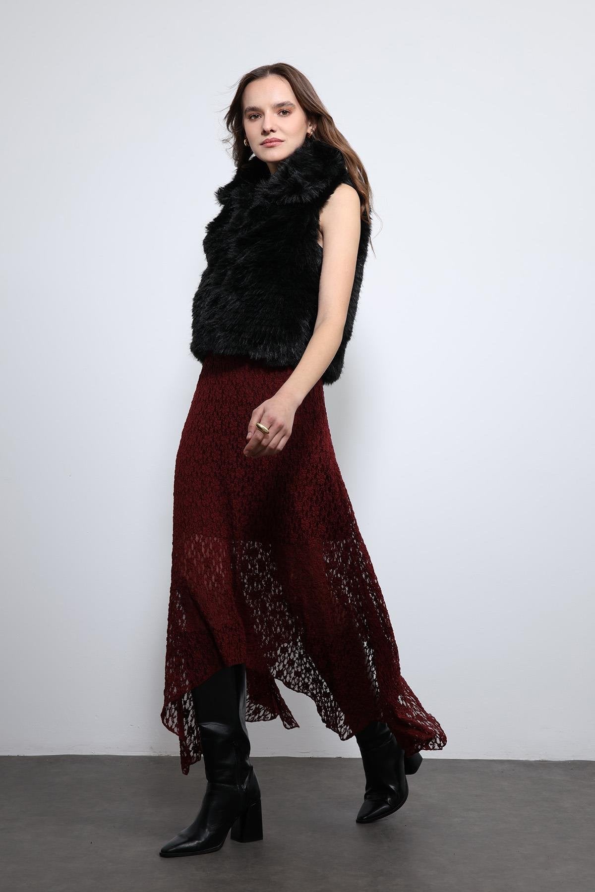 Antioch-Siyah Peluş Görünümlü Yelek-Yelek-1-Milagron.com