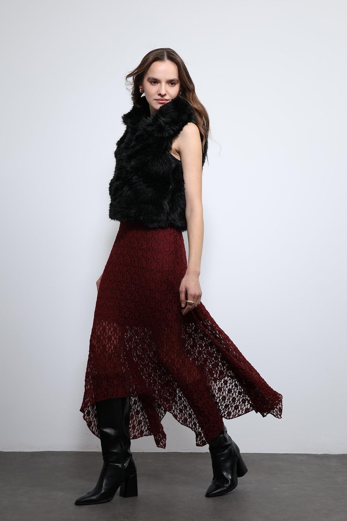 Antioch-Siyah Peluş Görünümlü Yelek-Yelek-2-Milagron.com