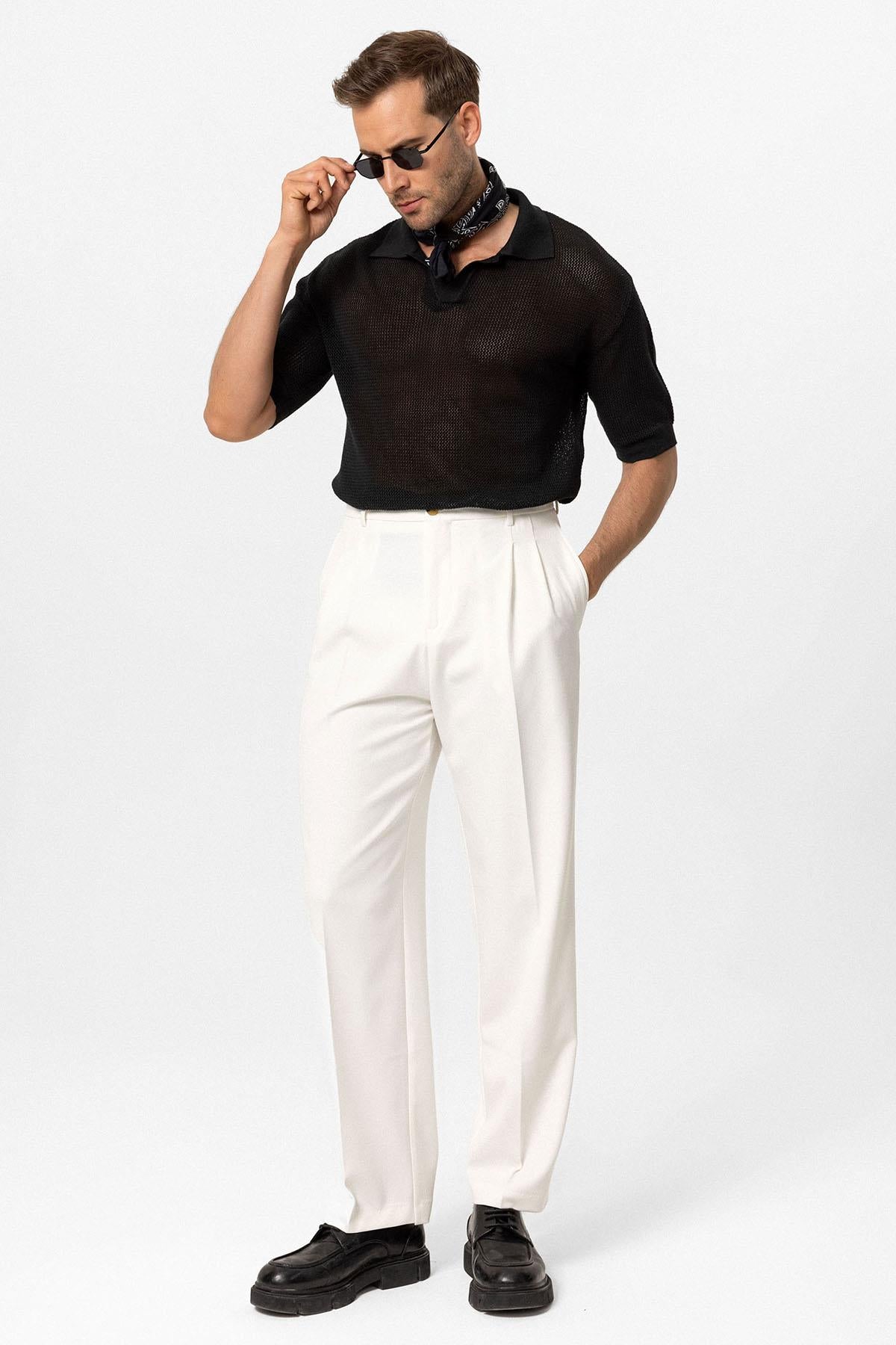 Antioch-Siyah Polo Yaka Ajurlu Erkek T Shirt-T-Shirts-2-Milagron.com