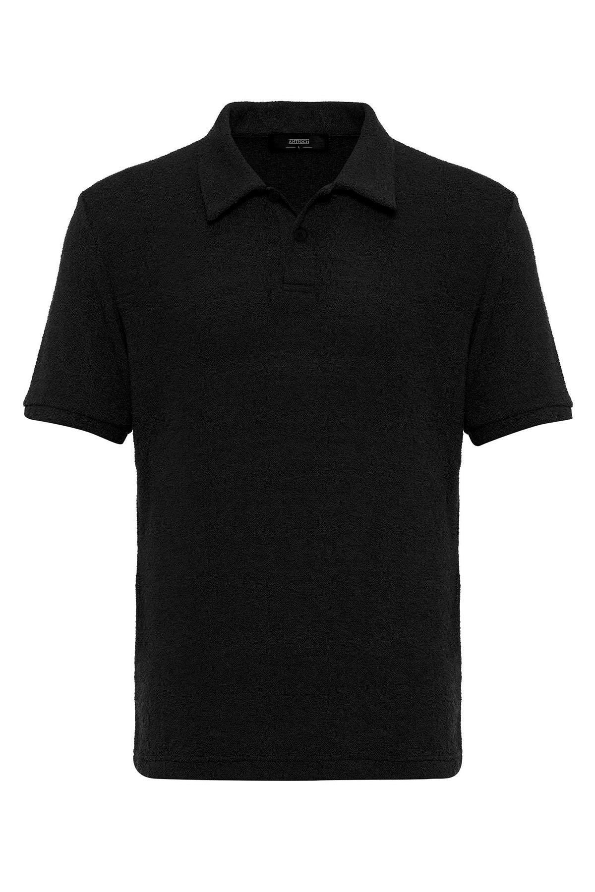 Antioch-Siyah Polo Yaka örme Erkek T Shirt-T-Shirts-6-Milagron.com