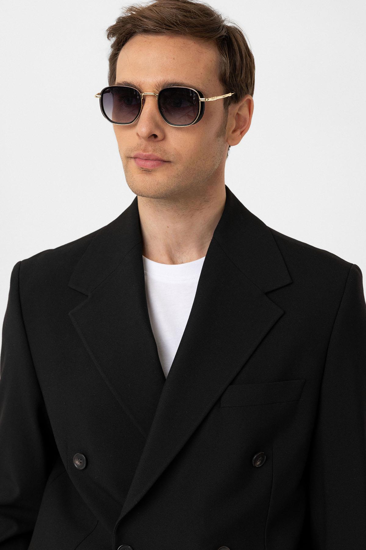 Antioch-Siyah Relax Fit Kruvaze Erkek Blazer Ceket-Ceket-3-Milagron.com