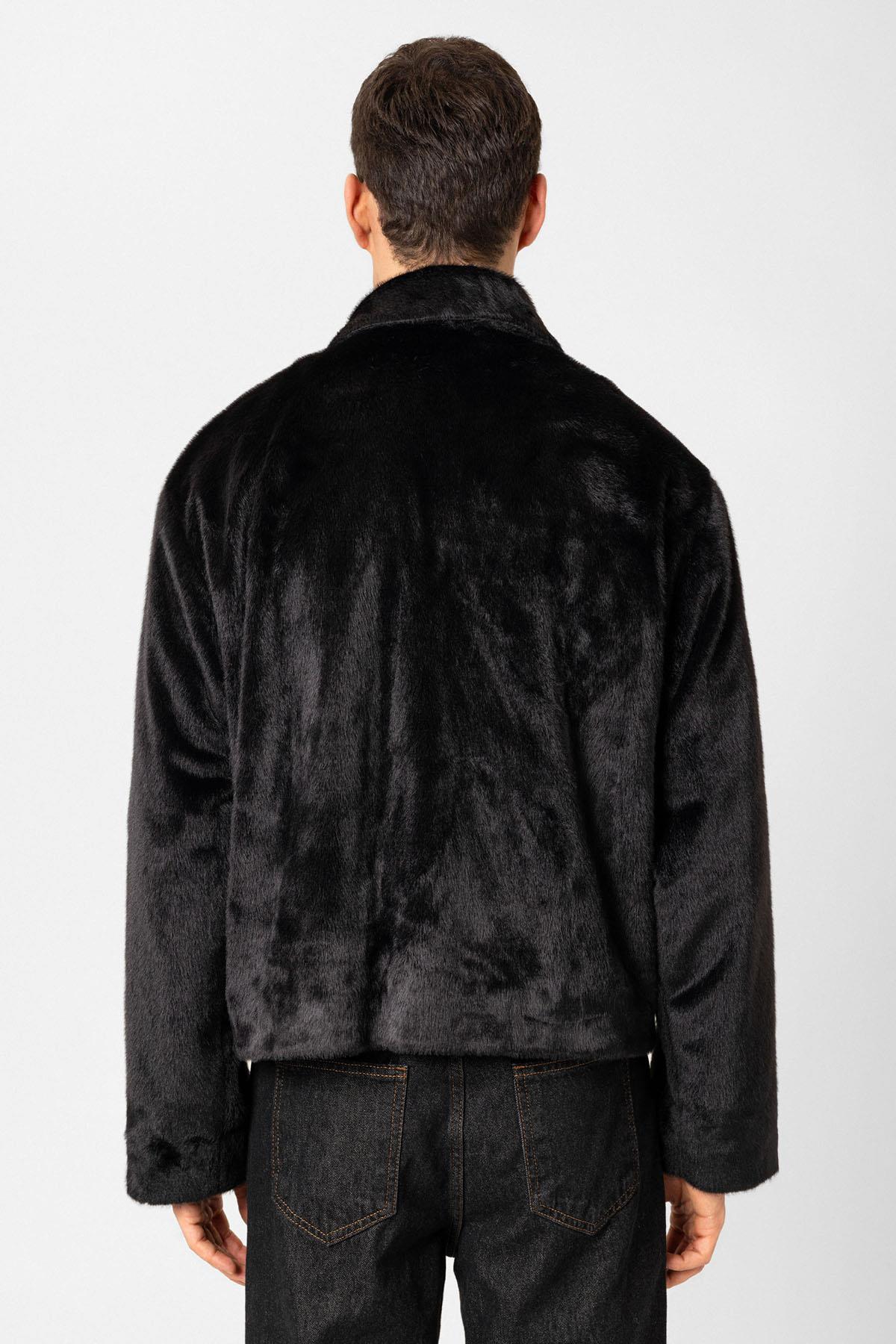 Antioch-Siyah Relax Fit Yumuşak Dokulu Erkek Mont-Mont-6-Milagron.com