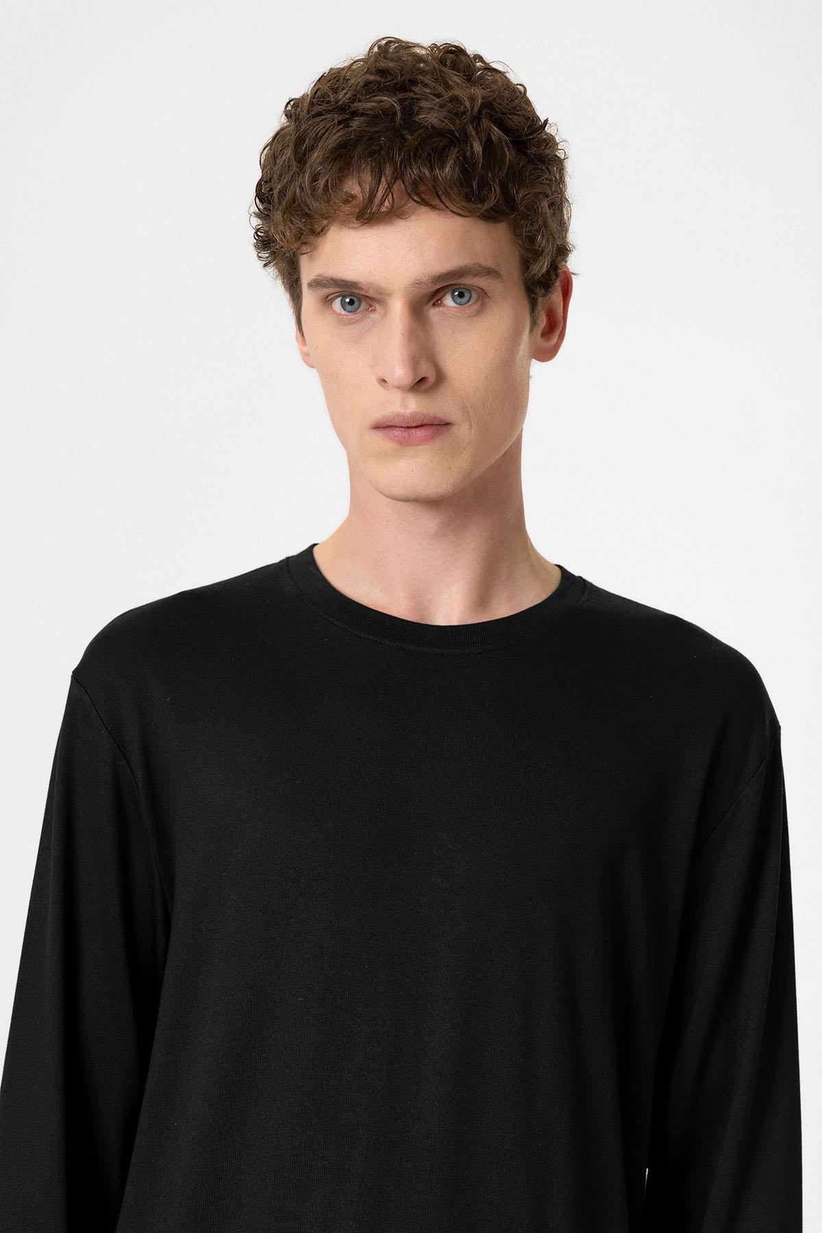 Antioch-Siyah Relaxed Fit Basic Erkek T Shirt-T-Shirts-5-Milagron.com