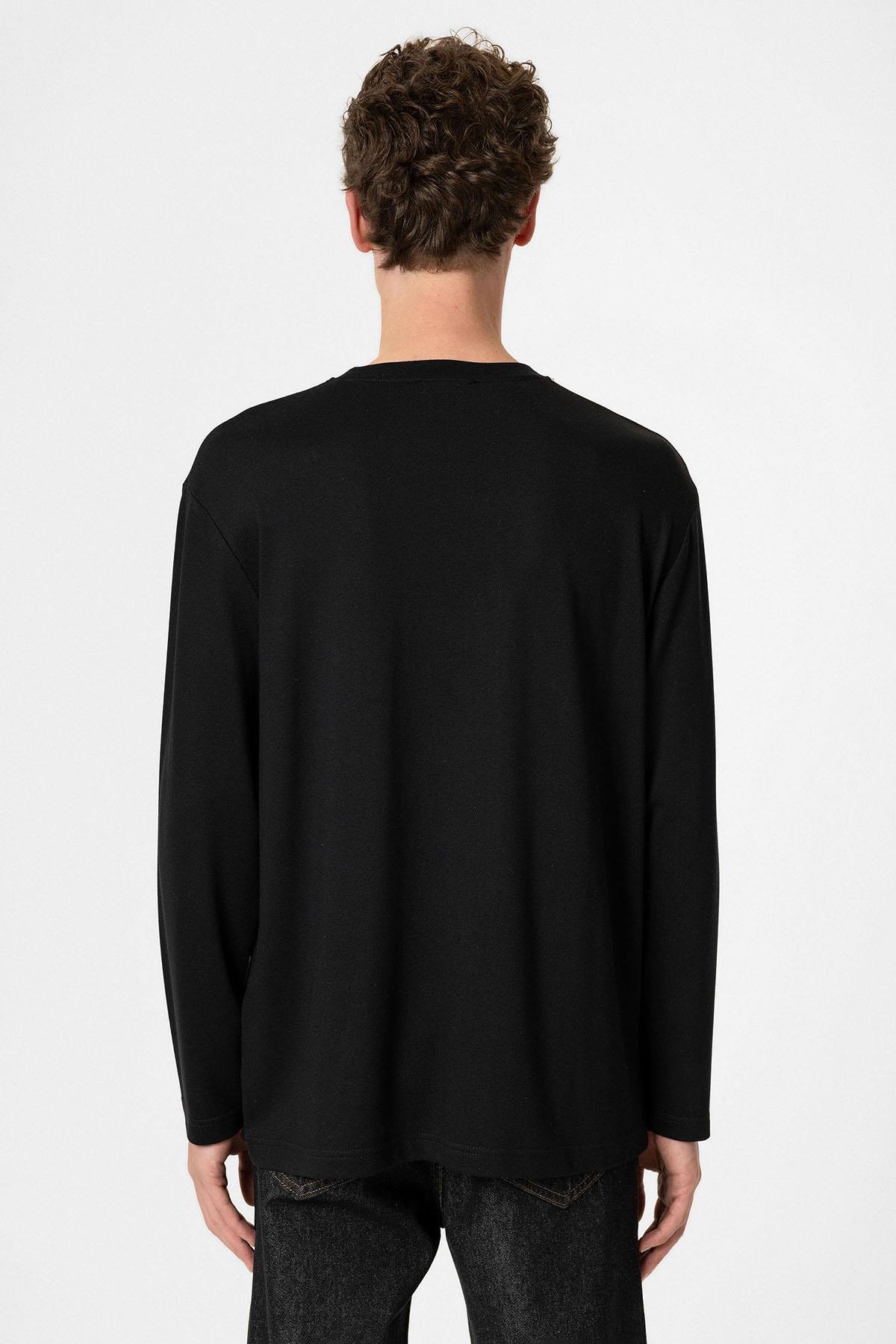 Antioch-Siyah Relaxed Fit Basic Erkek T Shirt-T-Shirts-6-Milagron.com