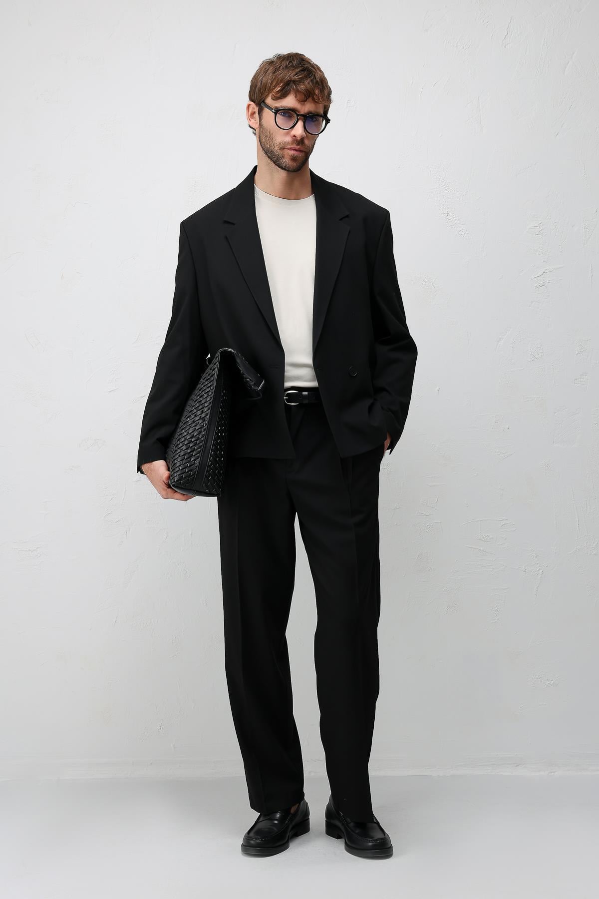 Antioch Siyah Relaxed Fit Erkek Blazer Ceket