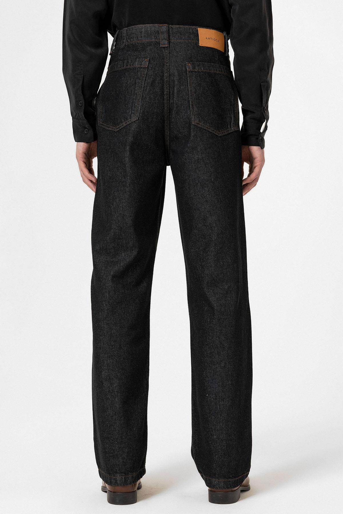 Antioch-Siyah Relaxed Fit Erkek Kot Pantolon-Kot Pantolon-8-Milagron.com