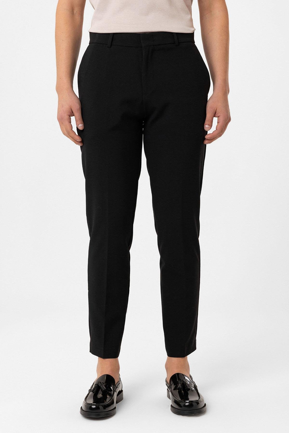 Antioch-Siyah Slim Fit Comfort Erkek Pantolon-Kumaş Pantolon-1-Milagron.com