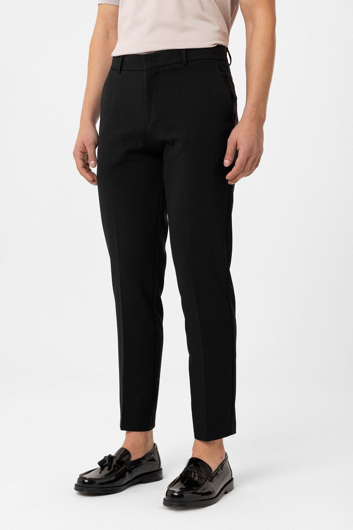 Antioch-Siyah Slim Fit Comfort Erkek Pantolon-Kumaş Pantolon-2-Milagron.com