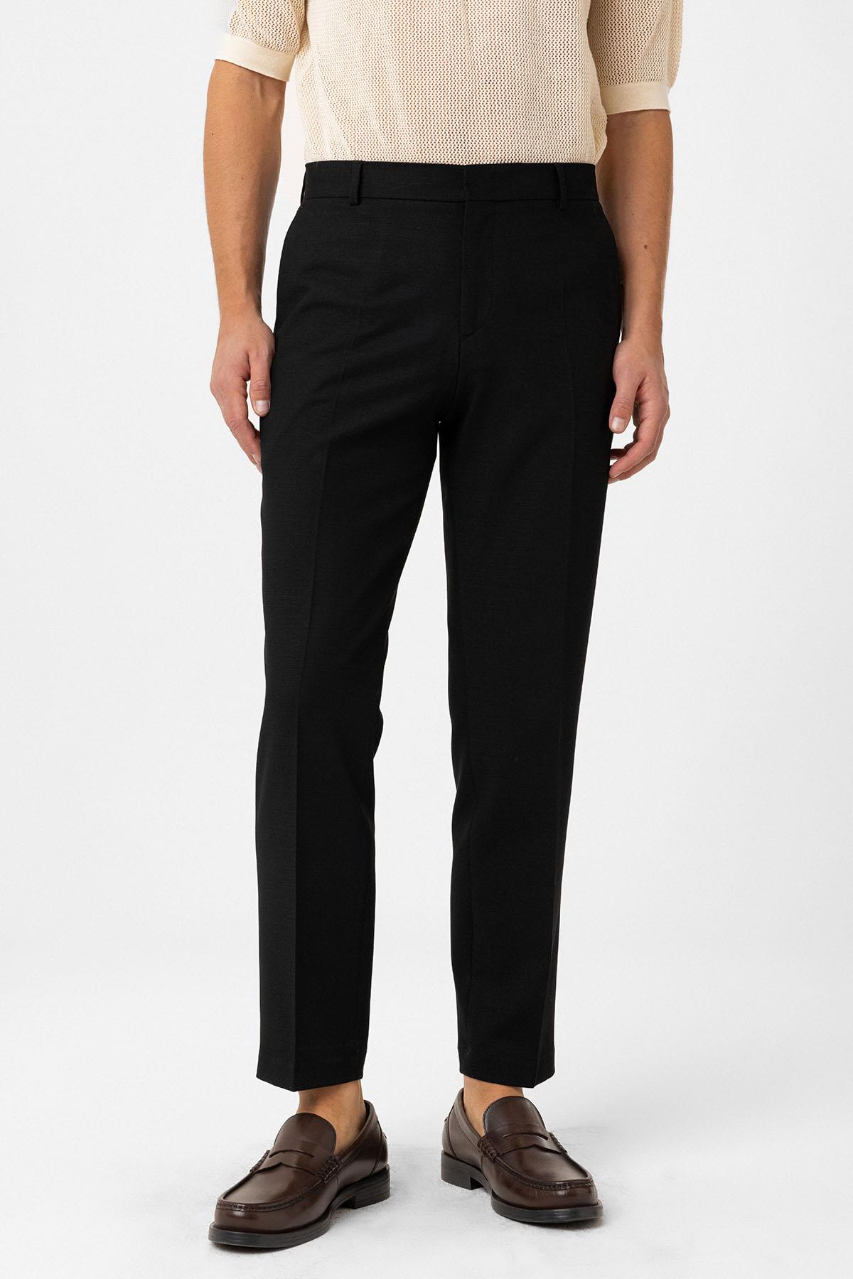 Antioch-Siyah Slim Fit Klasik Erkek Takım-Takım Elbise-5-Milagron.com