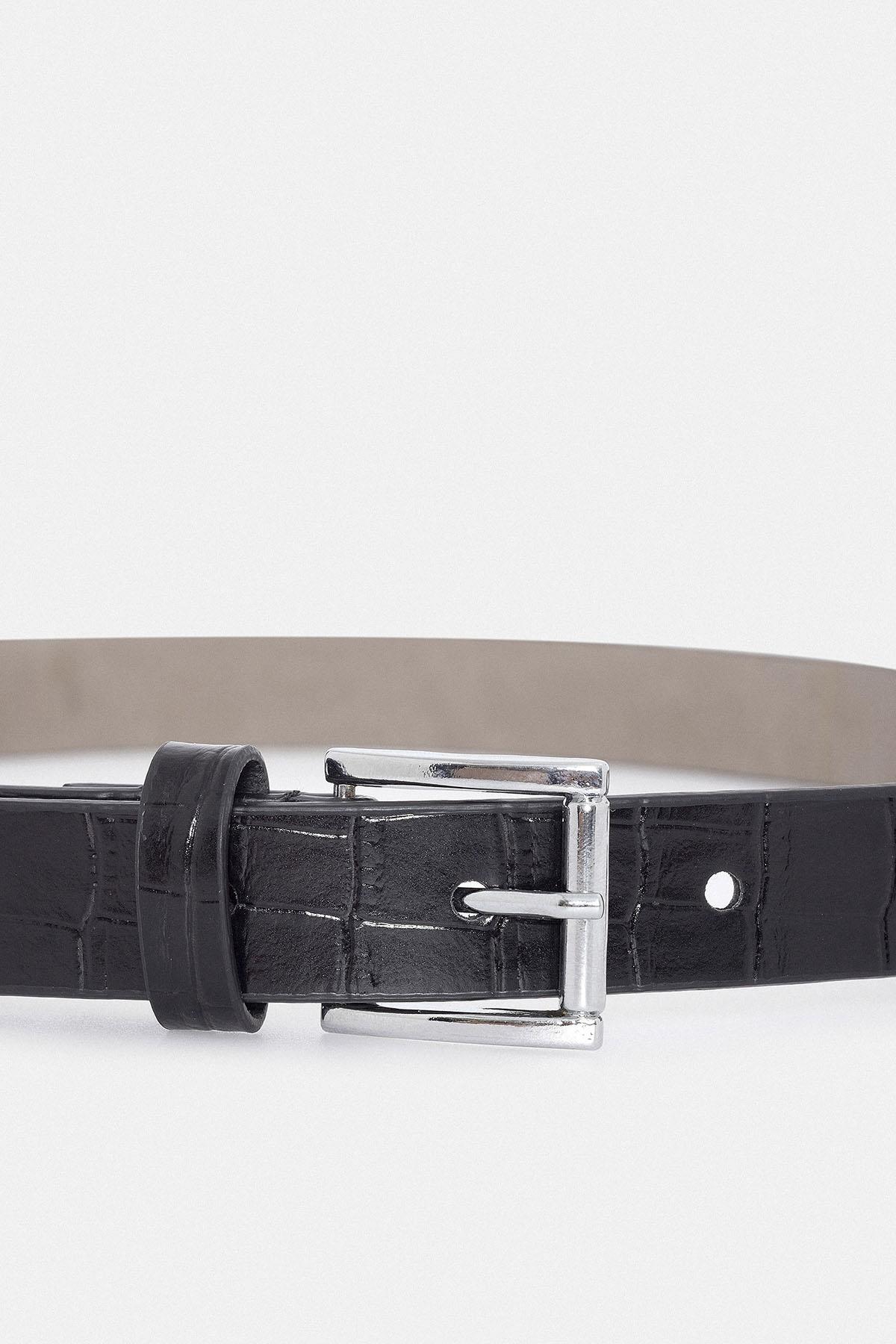 Antioch-Siyah Timsah Derisi Görünüm Kadın Kemer-Kemer-3-Milagron.com