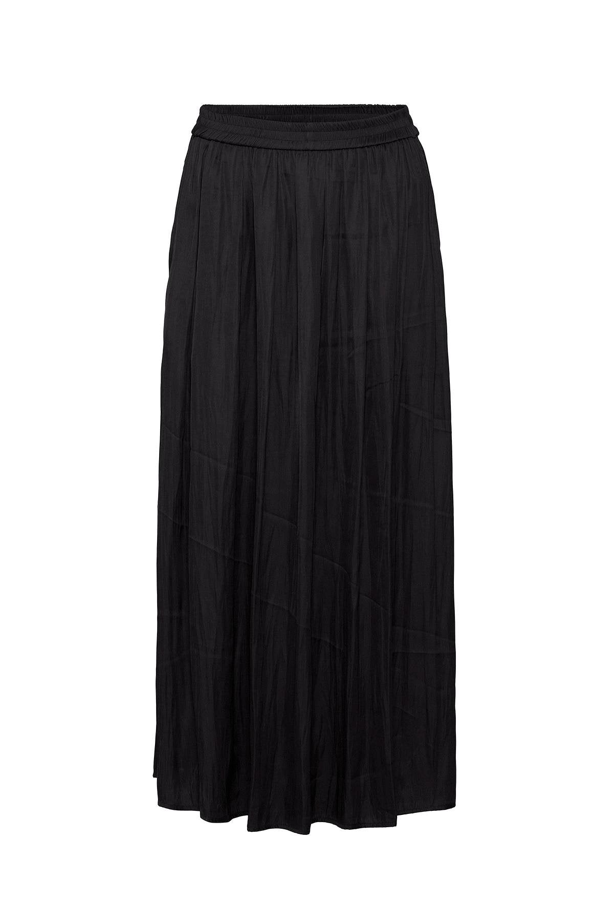 Antioch-Siyah Uzun Dökümlü Pilili Kadın Etek-Etek-5-Milagron.com