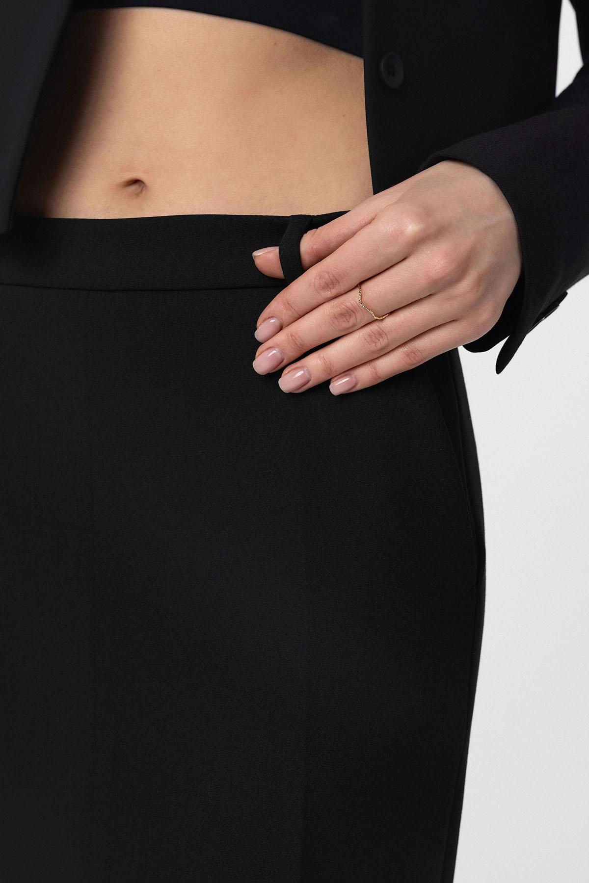 Antioch-Siyah Yırtmaçlı Kadın Kalem Etek-Etek-4-Milagron.com