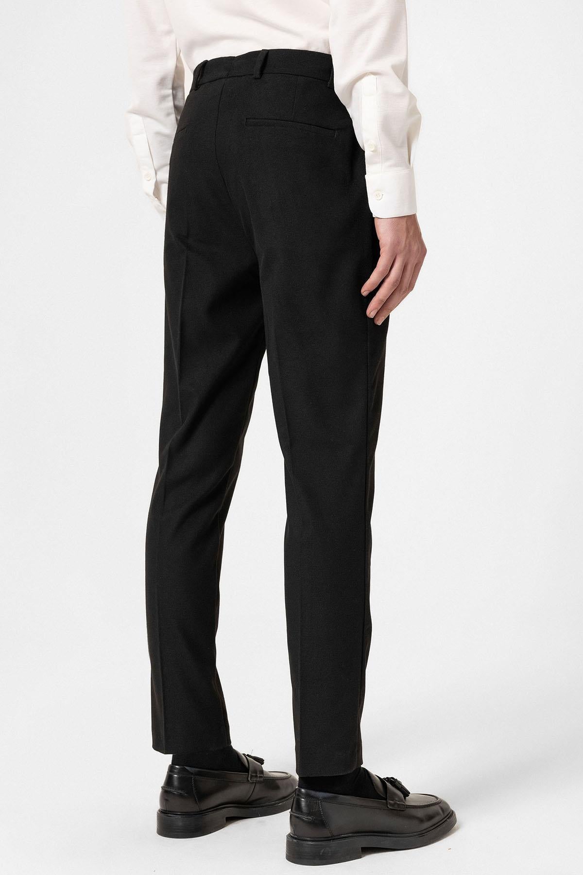 Antioch-Siyah Yüksek Bel Klasik Erkek Pantolon-Kumaş Pantolon-6-Milagron.com