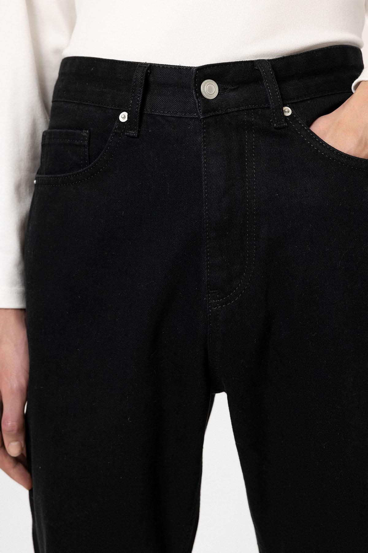 Antioch-Siyah Yüksek Bel Regular Fit Erkek Kot Pantolon-Kot Pantolon-4-Milagron.com