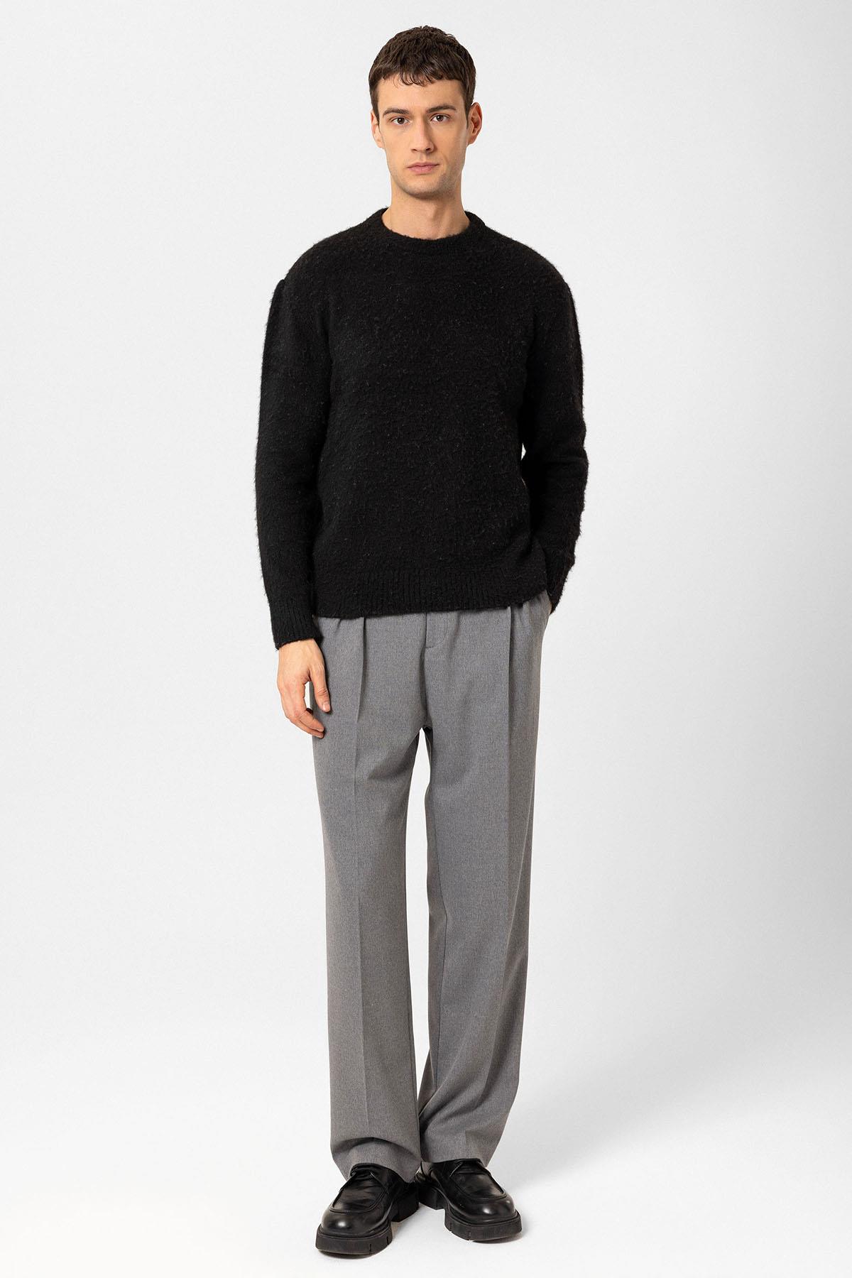 Antioch-Siyah Yumuşak Dokulu Erkek Kazak-Kazak & Triko-2-Milagron.com