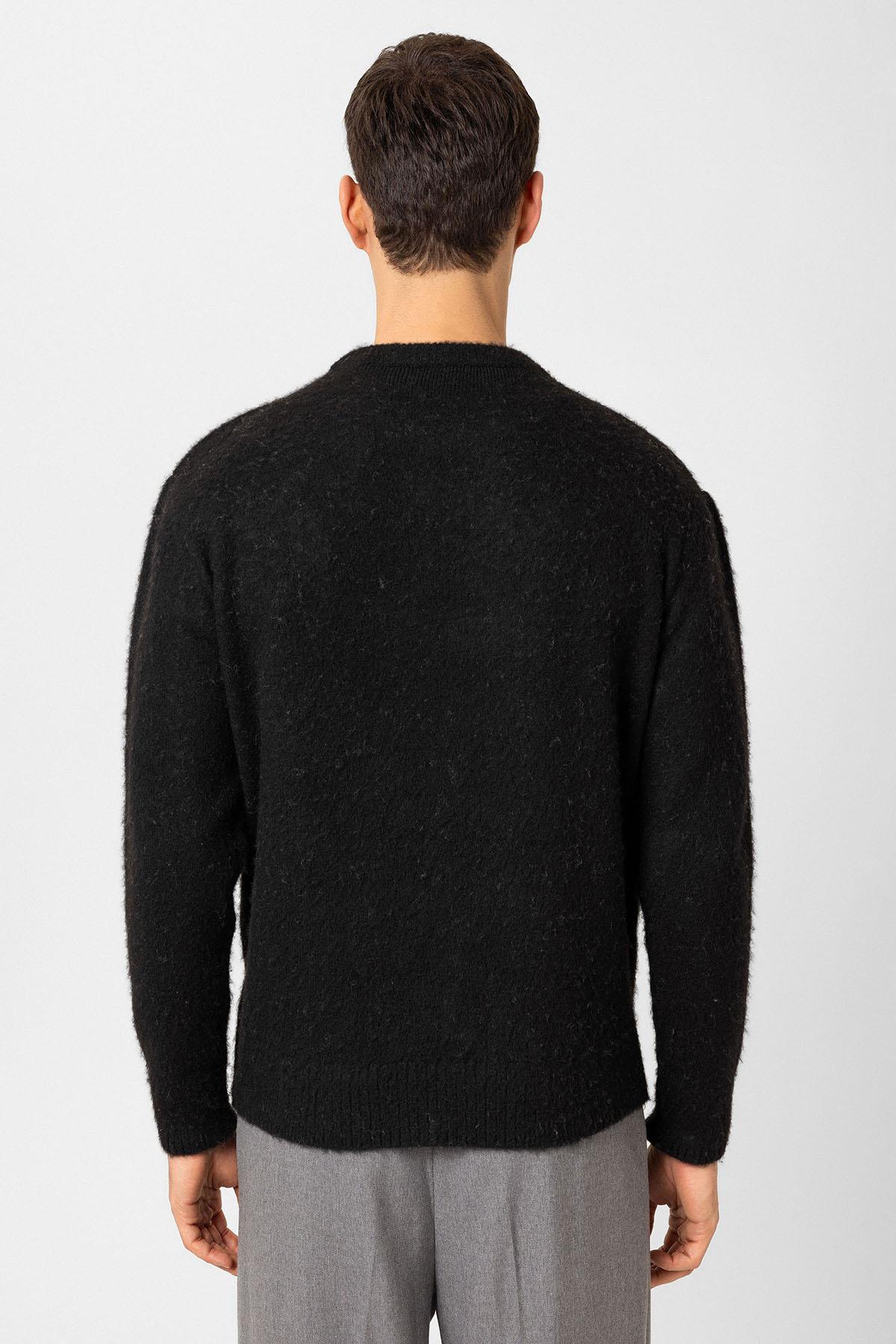 Antioch-Siyah Yumuşak Dokulu Erkek Kazak-Kazak & Triko-5-Milagron.com