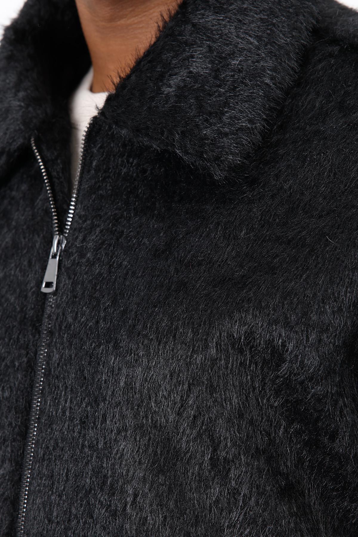 Antioch-Siyah Yumuşak Dokulu Erkek Mont-Mont-6-Milagron.com