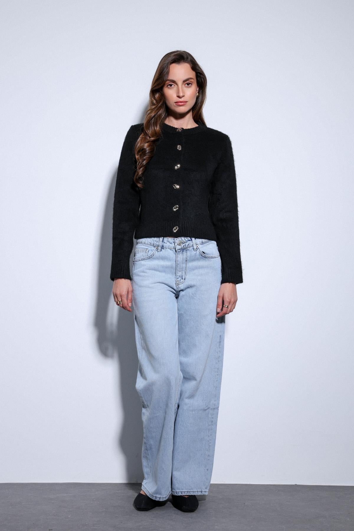 Antioch-Antioch Siyah Yumuşak Dokulu Kadın Hırka-Hırka-1-Milagron.com