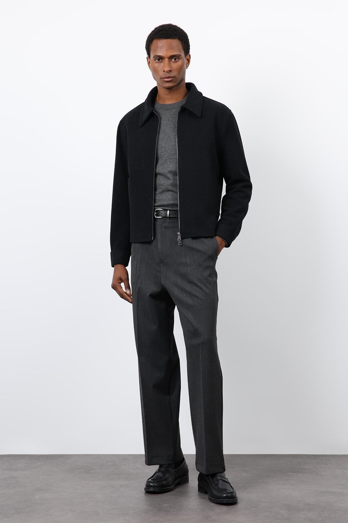Antioch-Siyah Yün Karışımlı Erkek Ceket-Ceket-1-Milagron.com
