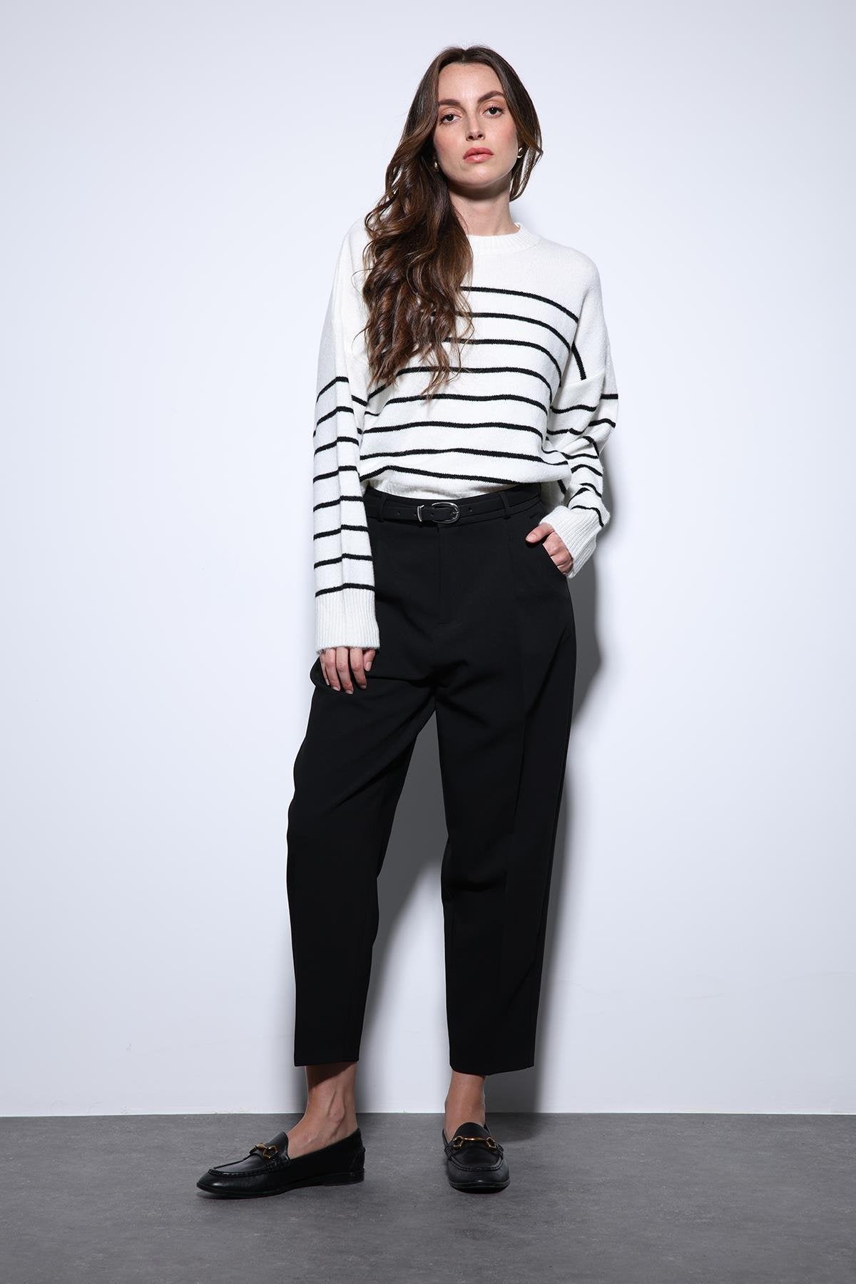 Antioch-Antioch Taş çizgili Triko Kazak-Kazak-1-Milagron.com