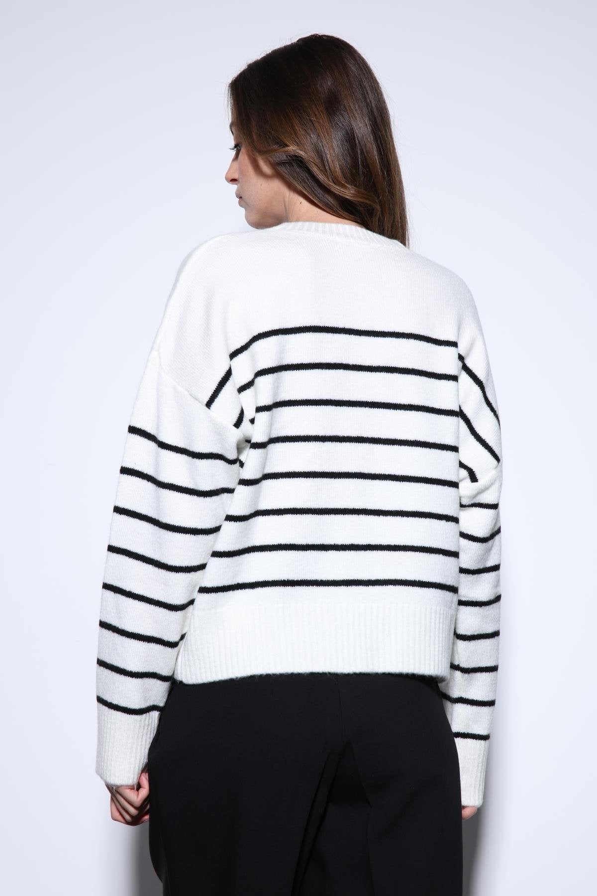 Antioch-Antioch Taş çizgili Triko Kazak-Kazak-4-Milagron.com