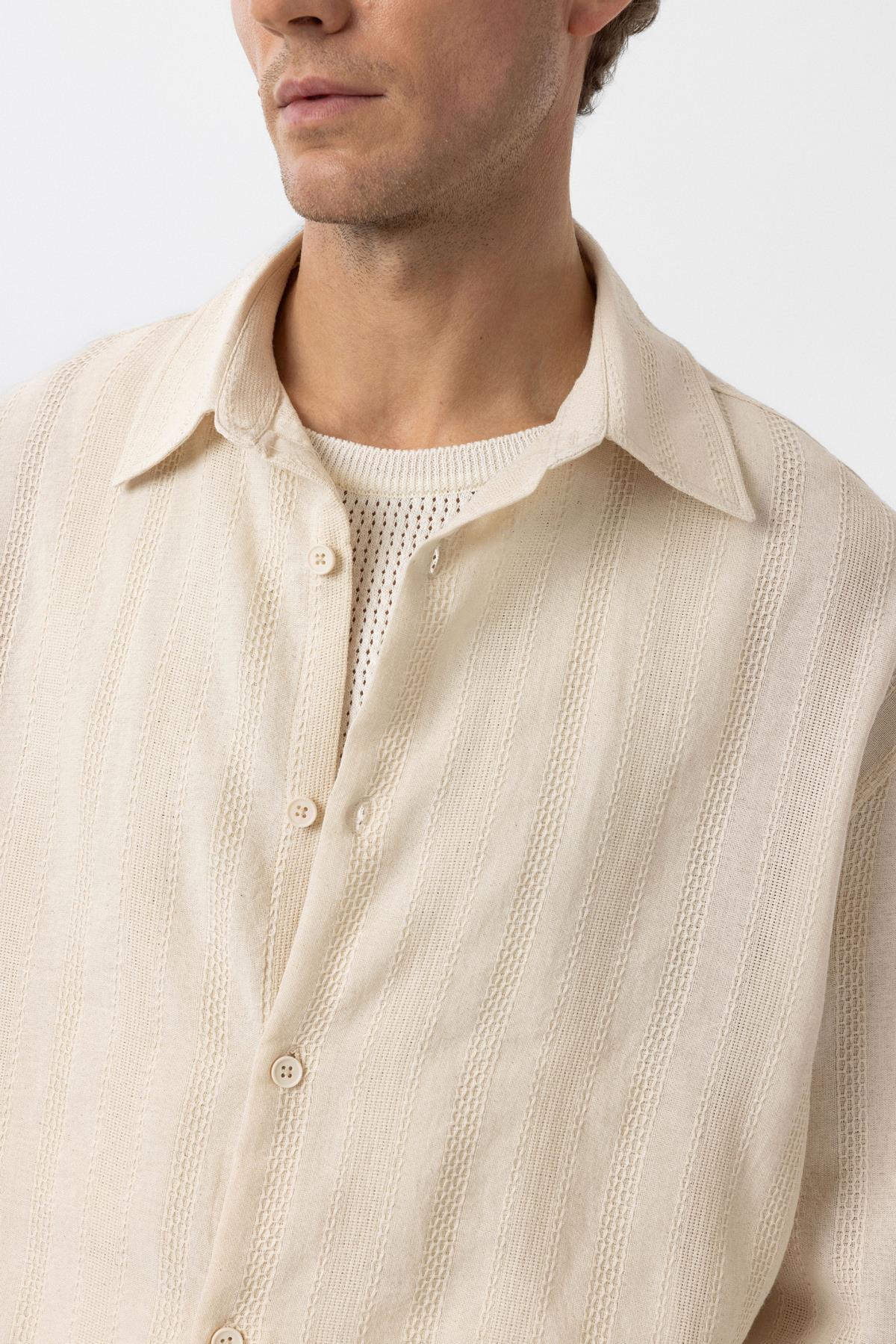 Antioch-Taş Dokulu Jakarlı Pamuklu Erkek Gömlek-Gömlek-7-Milagron.com