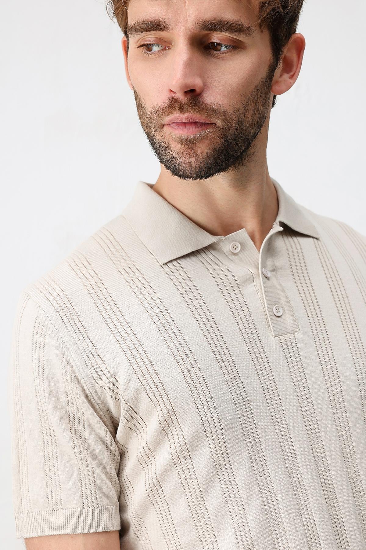 Antioch Taş Dokulu Triko Erkek Polo T-Shirt