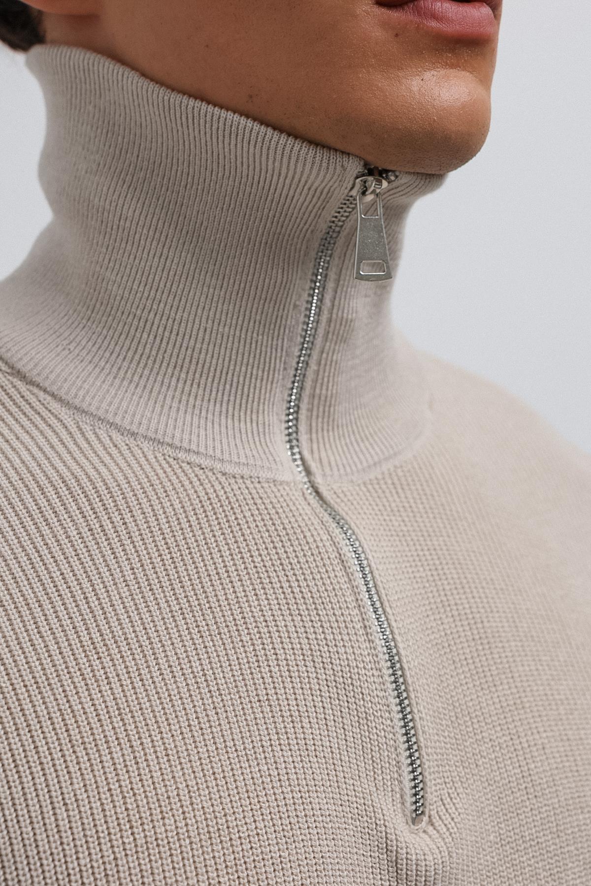 Antioch-Taş Fermuarlı Triko Erkek Kazak-Kazak-5-Milagron.com