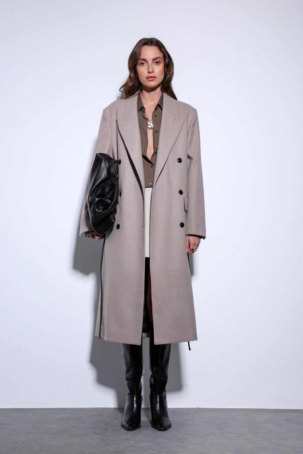 Antioch-Antioch Taş Kemerli Kruvaze Kadın Kaban-Kaban-2-Milagron.com