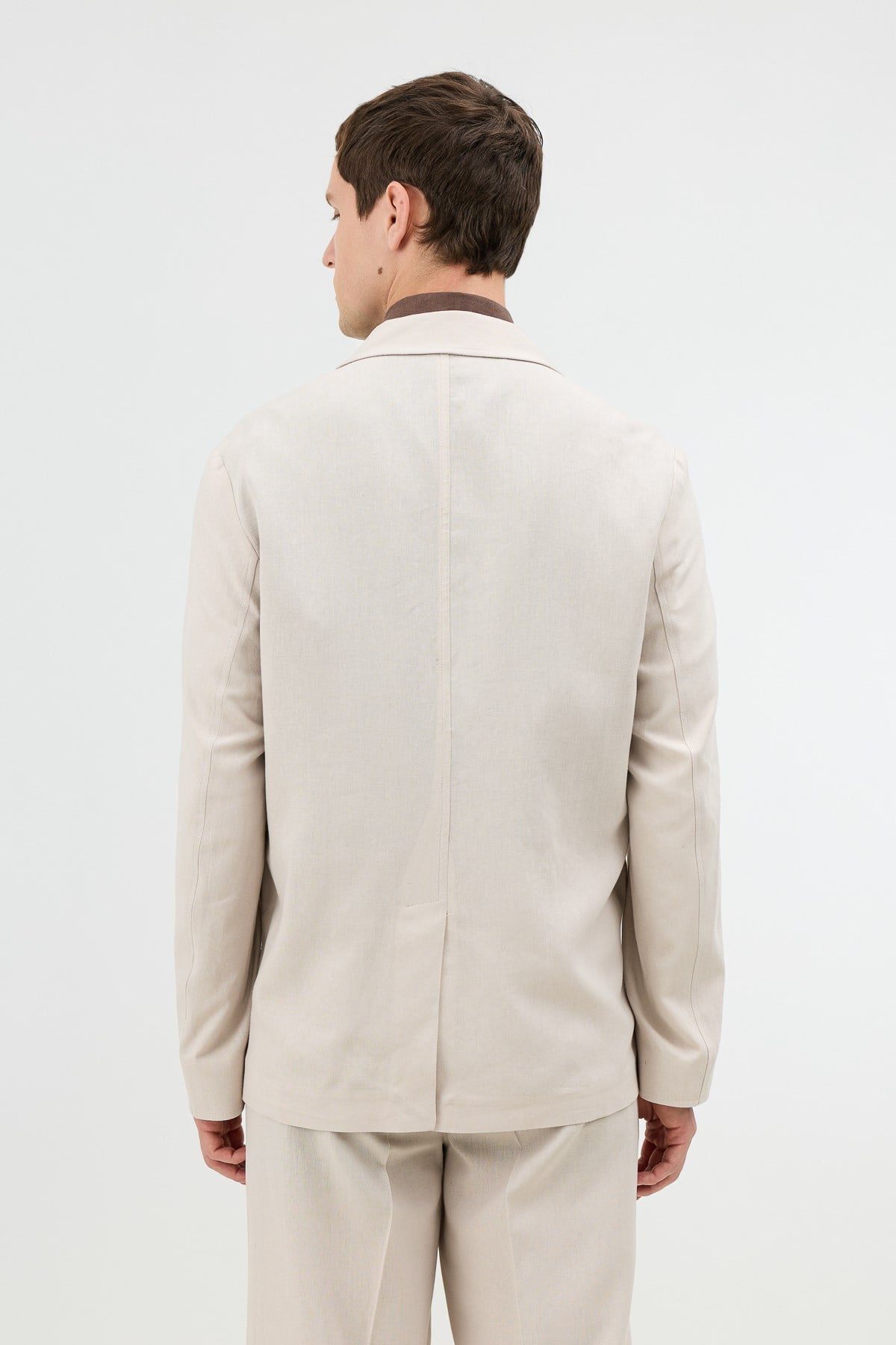 Antioch Taş Keten Karışımlı Erkek Blazer Ceket