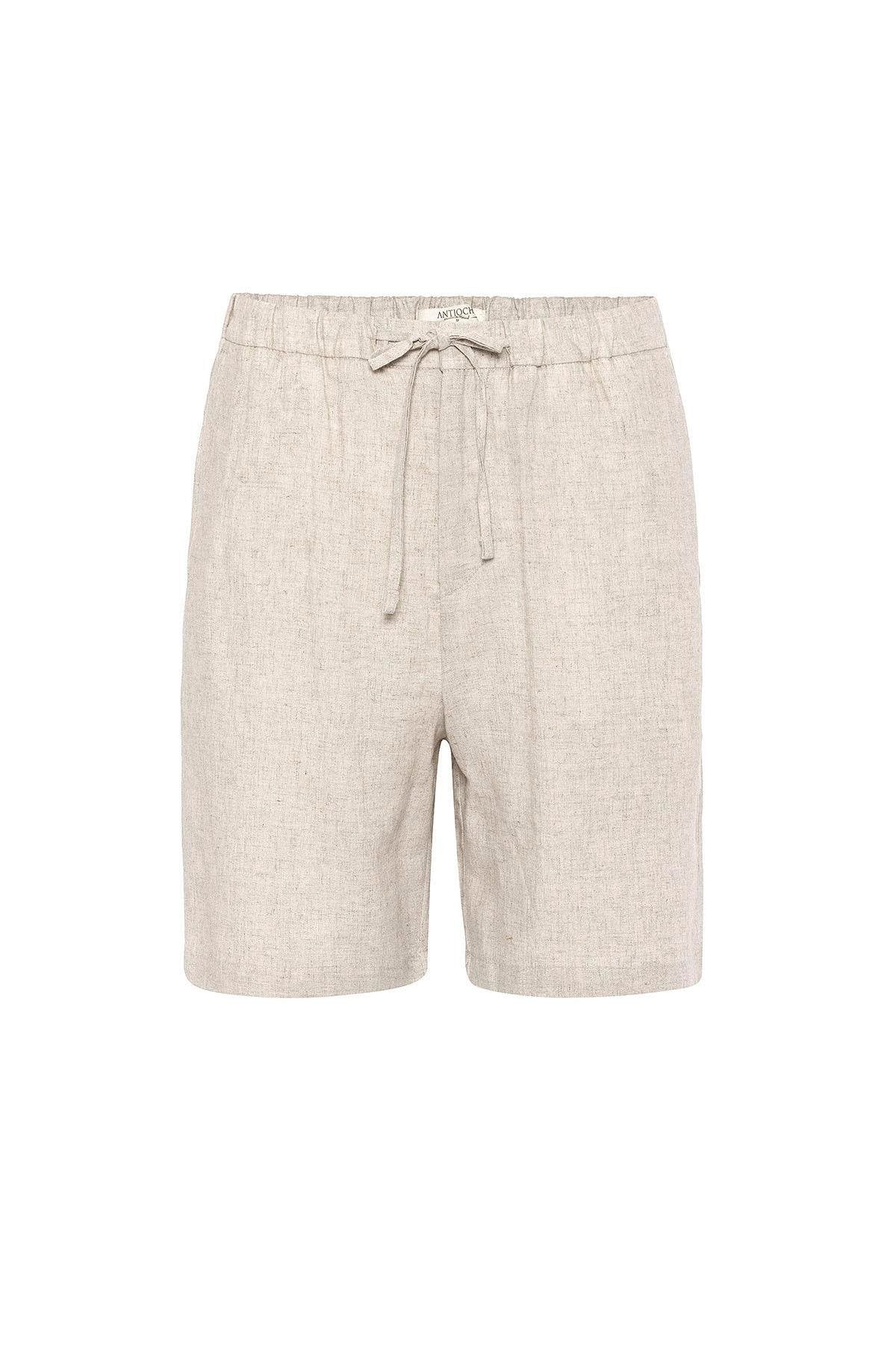 Antioch-Taş Keten Karışımlı Erkek şort-Şort-6-Milagron.com