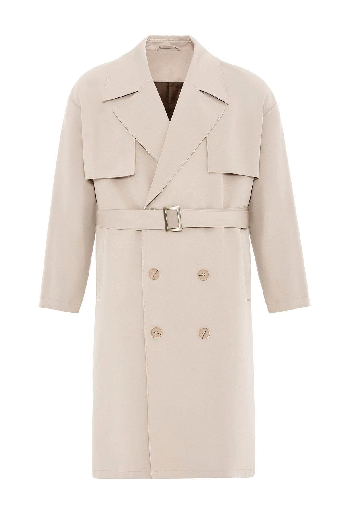 Antioch-Taş Kruvaze Kapama Kemerli Trençkot-Trençkot-6-Milagron.com