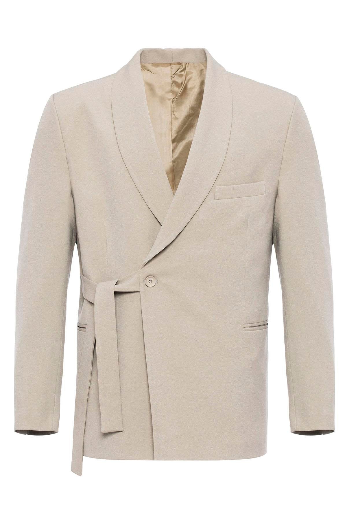 Antioch-Taş Kruvaze Kapama Kuşaklı Erkek Blazer Ceket-Ceket-7-Milagron.com