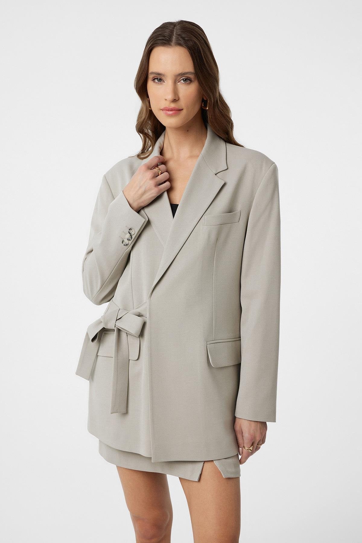 Antioch-Taş Kuşaklı Kadın Blazer-Blazer Ceket-1-Milagron.com