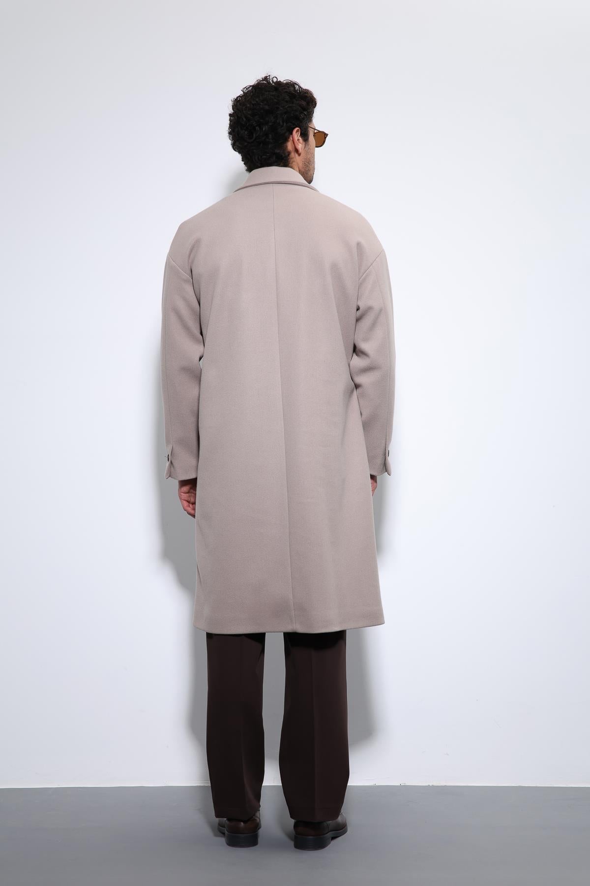 Antioch Taş Kuşaklı Oversize Erkek Kaban
