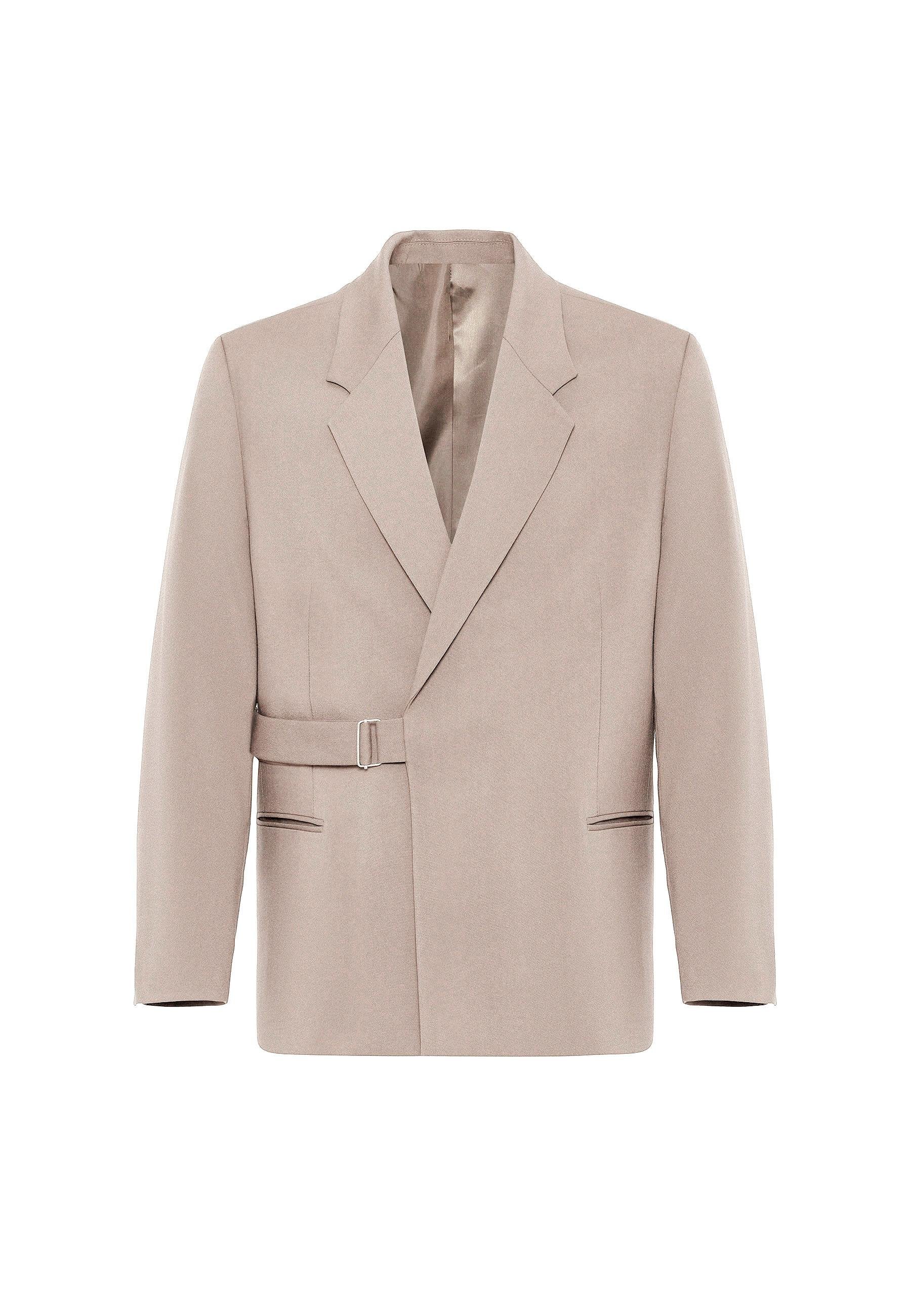 Antioch-Taş Kuşaklı Relax Fit Erkek Blazer Ceket-Blazer Ceket-5-Milagron.com