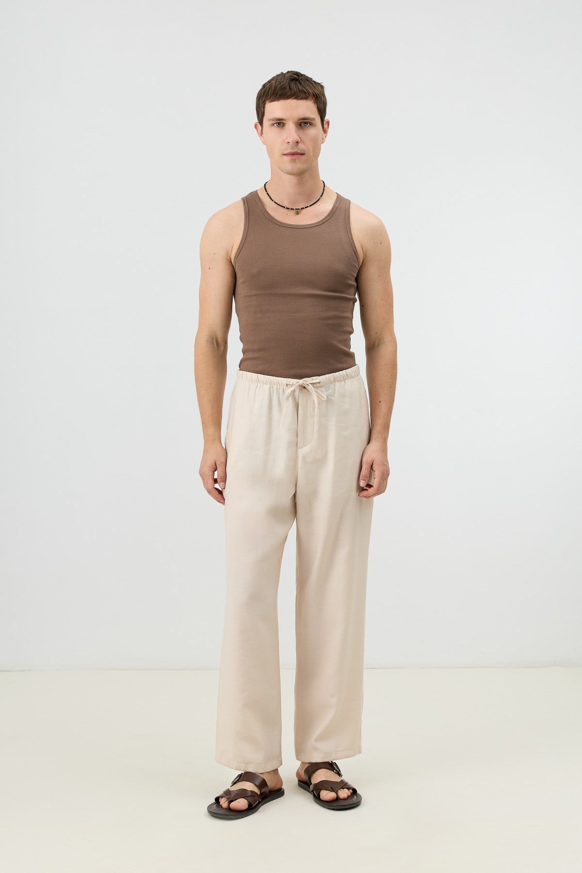 Antioch Taş Modal Karışımlı Relaxed Erkek Pantolon