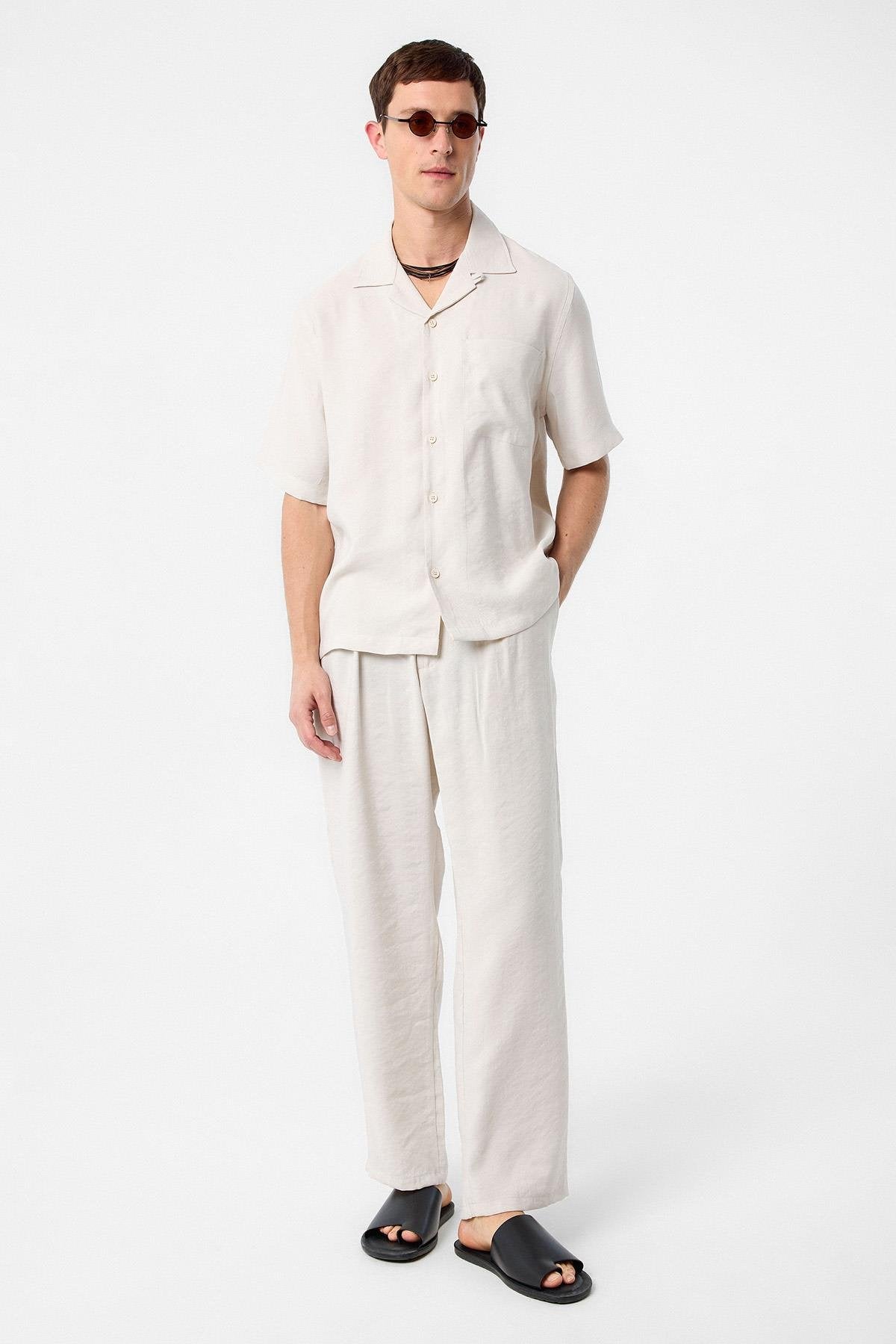 Antioch-Taş Modal Kumaş Erkek Gömlek-Gömlek-3-Milagron.com