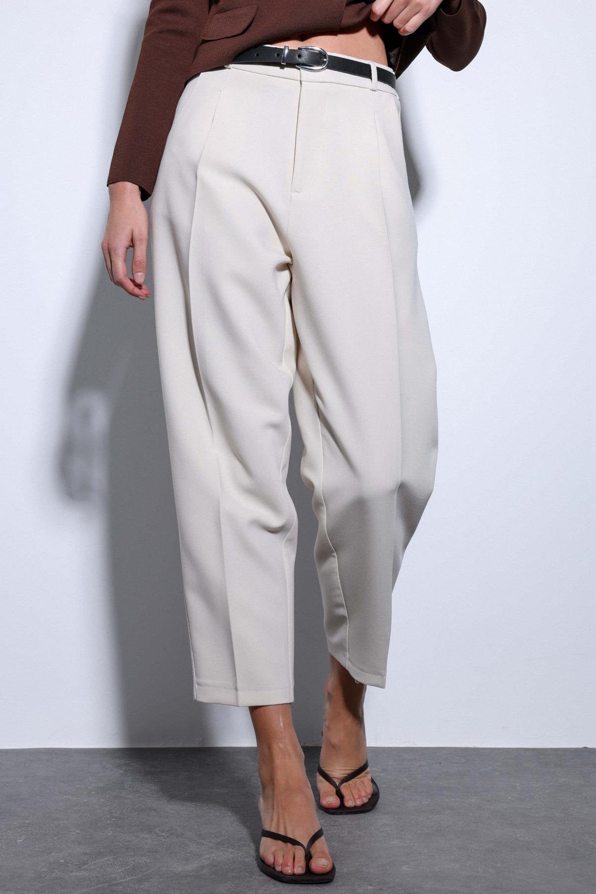 Antioch-Antioch Taş Pensli Kadın Pantolon-Kumaş Pantolon-5-Milagron.com