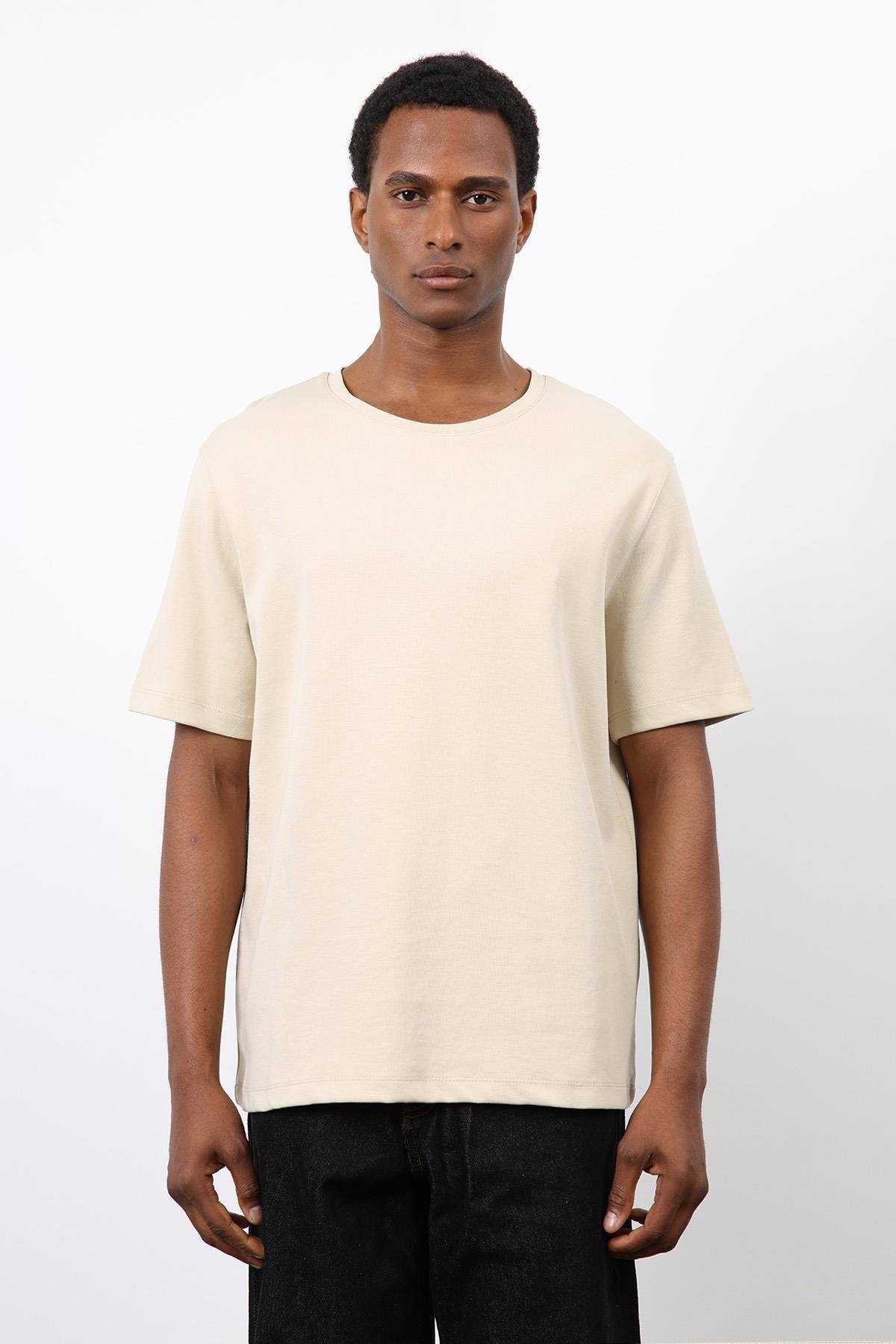 Antioch-Taş Regular Fit Basic Erkek T Shirt-T-Shirt-3-Milagron.com
