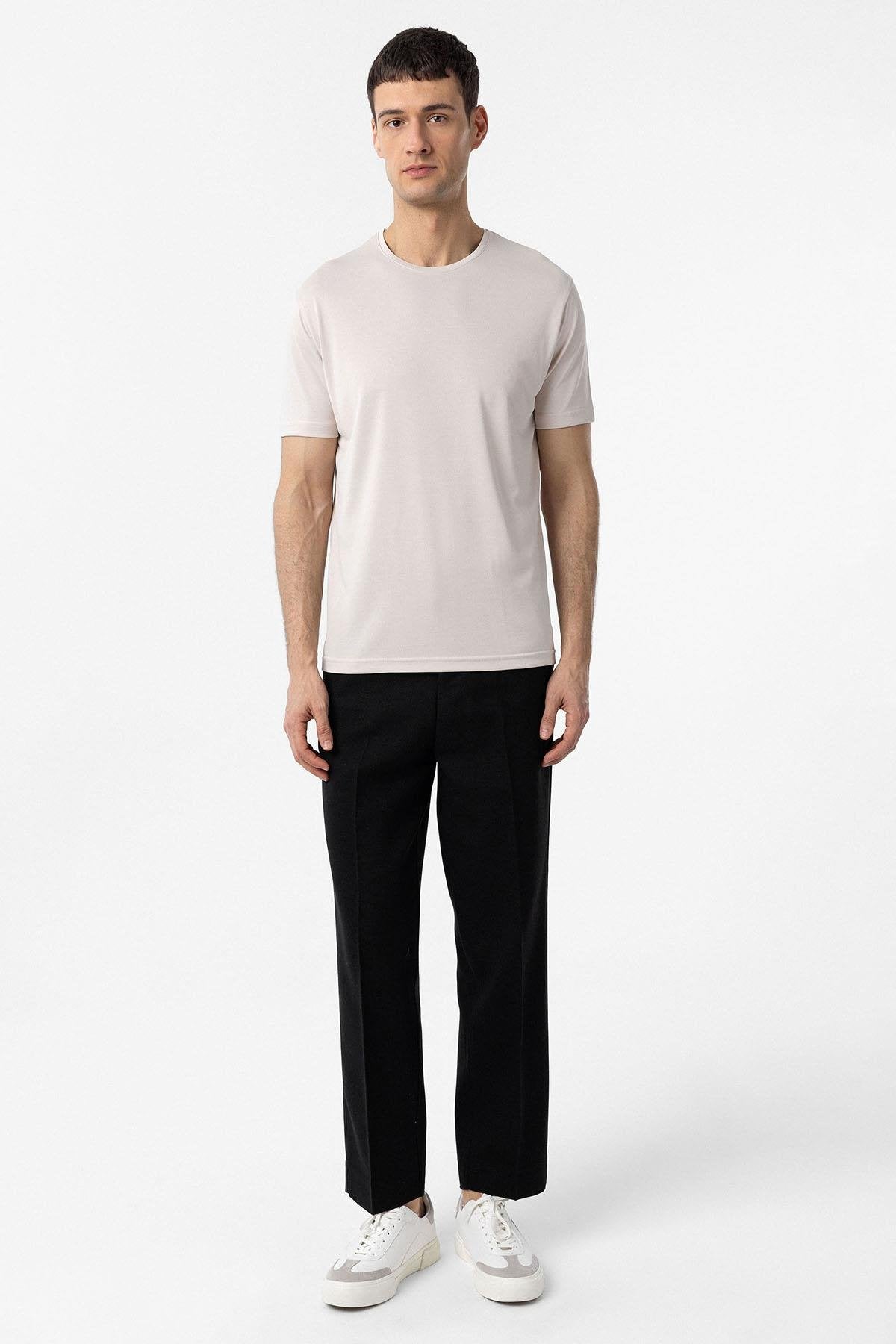 Antioch-Taş Regular Fit Modal Teknik Kumaş Erkek T Shirt-T-Shirts-4-Milagron.com