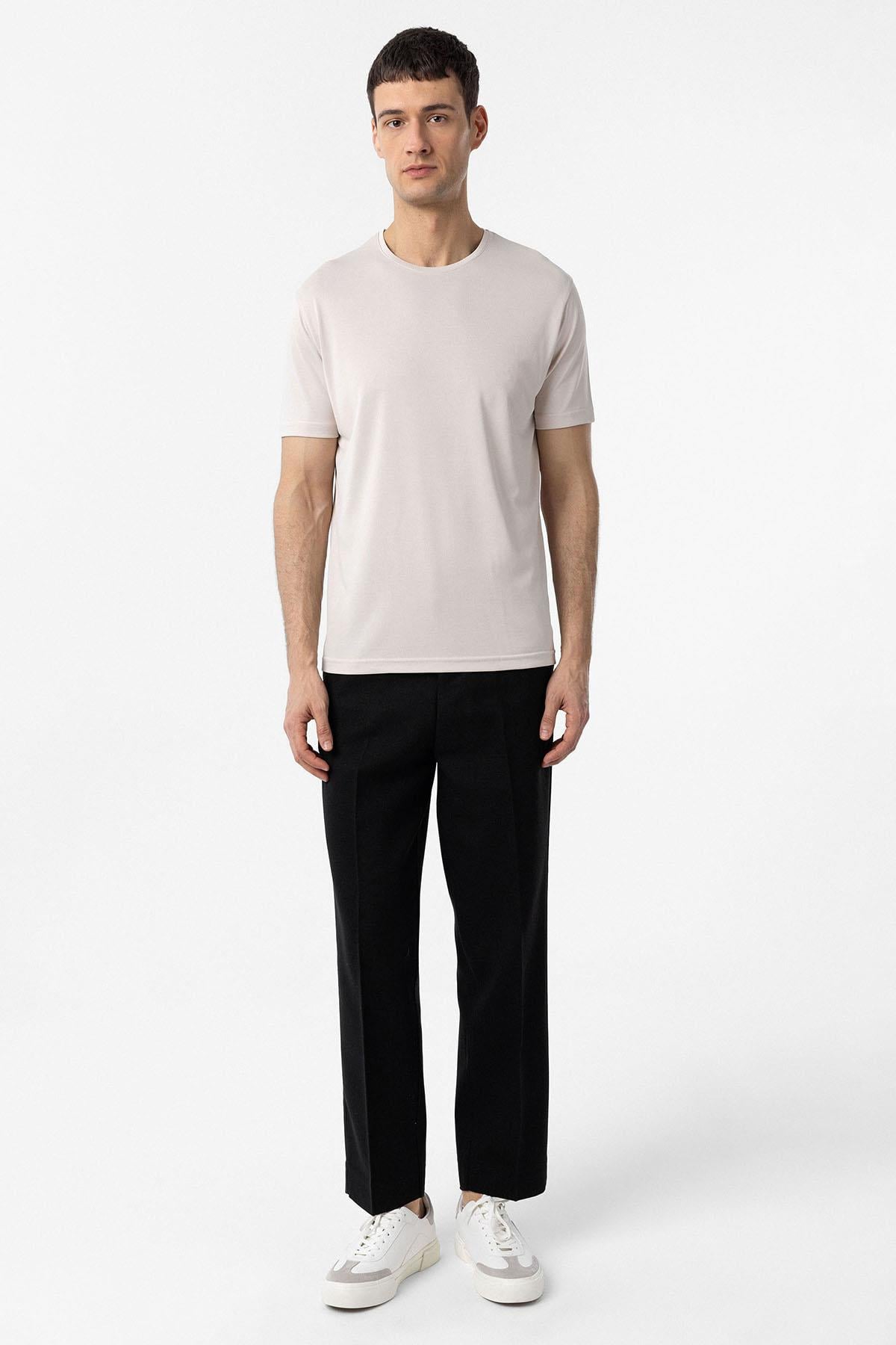 Antioch Taş Regular Fit Modal Teknik Kumaş Erkek T-Shirt