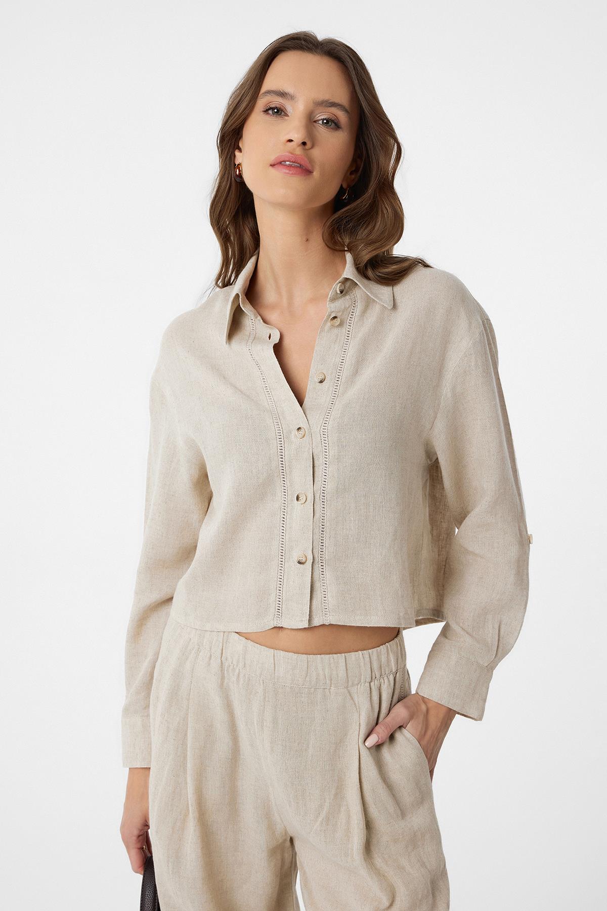 Antioch-Taş Şeritli Kadın Gömlek-Gömlek-1-Milagron.com