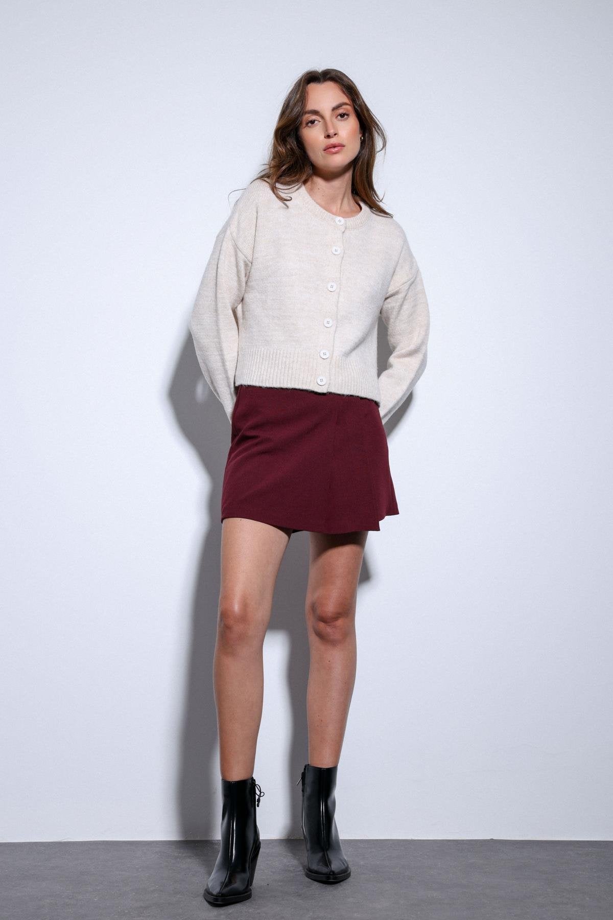 Antioch-Antioch Taş Yırtmaçlı örgü Triko Kadın Kazak-Kazak-3-Milagron.com